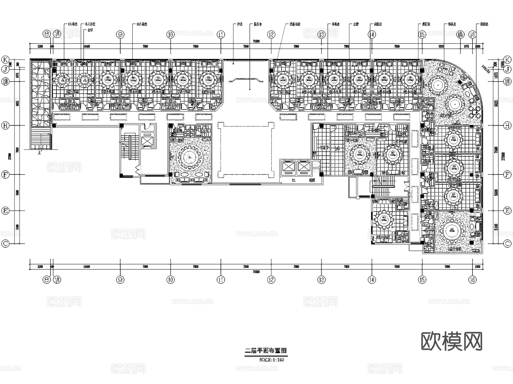 榕泰公馆会所室内工装CAD施工图cad施工图