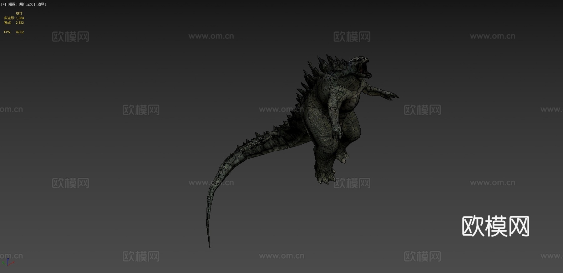 哥斯拉2014绑定3d模型下载（渲染图4）