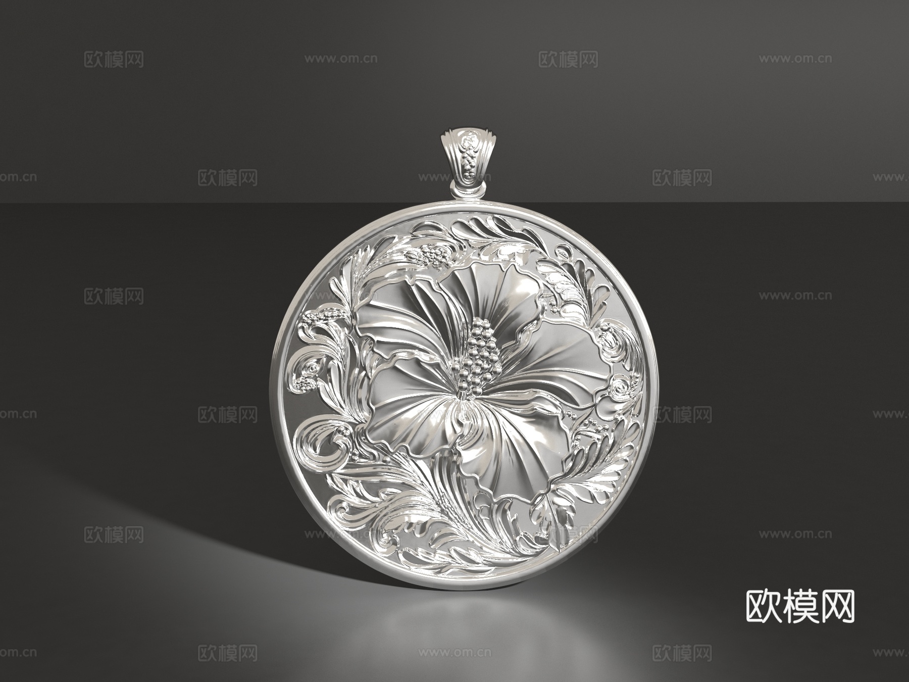 扶桑花吊坠3d模型下载