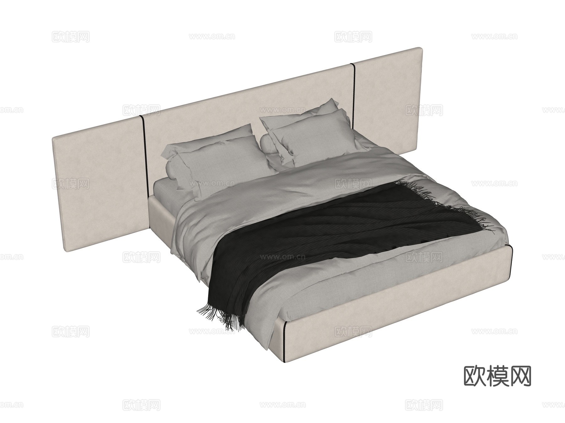 床 双人床 现代床su模型