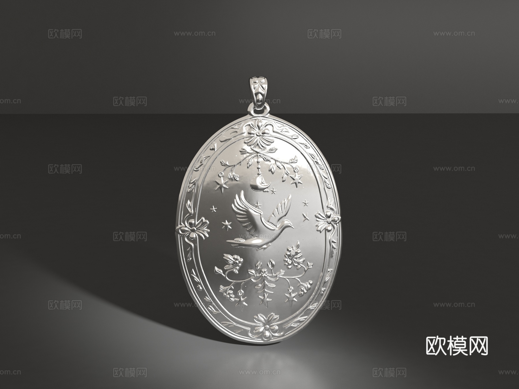 和平鸽吊坠3d模型下载