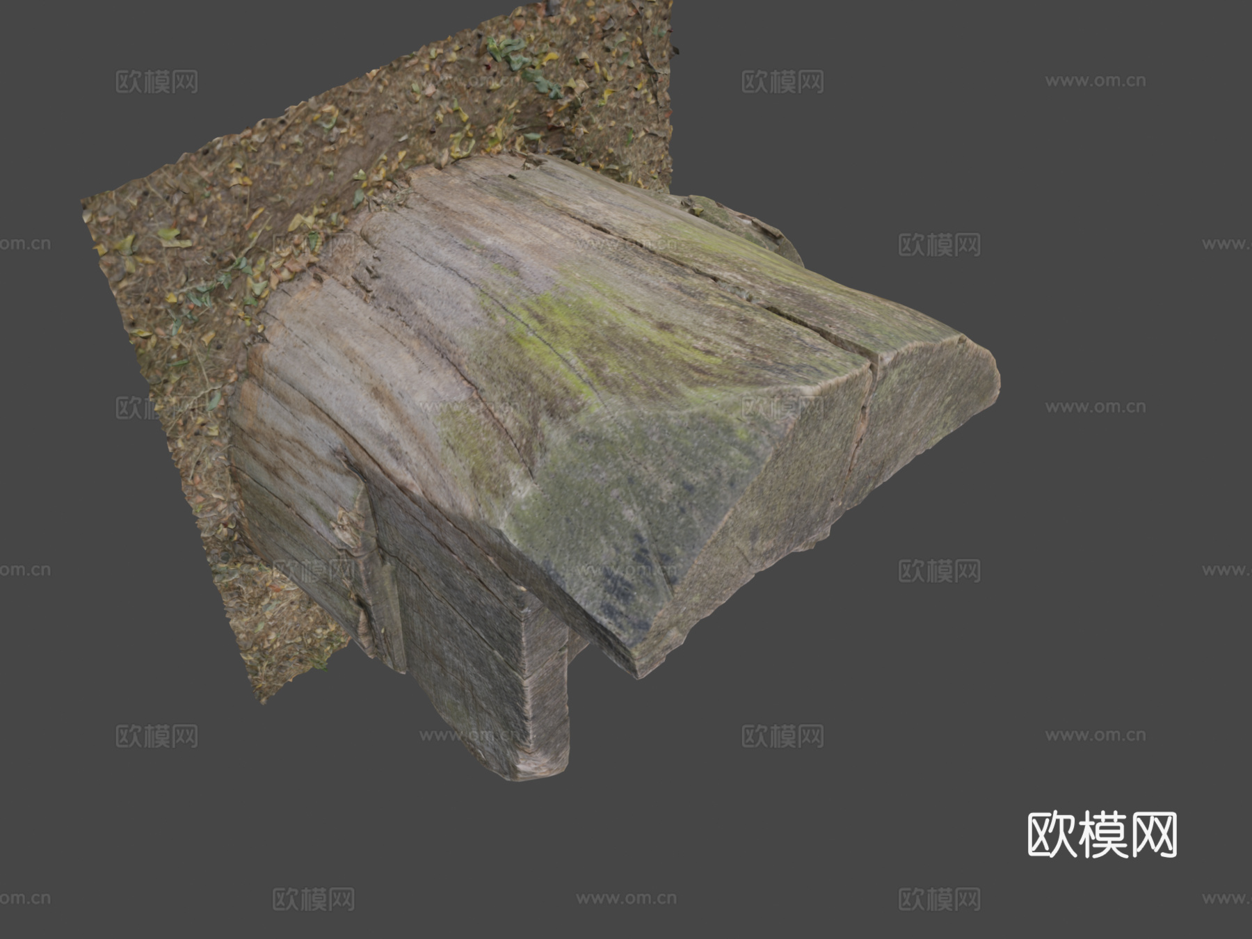 木椅树桩扫描3d模型