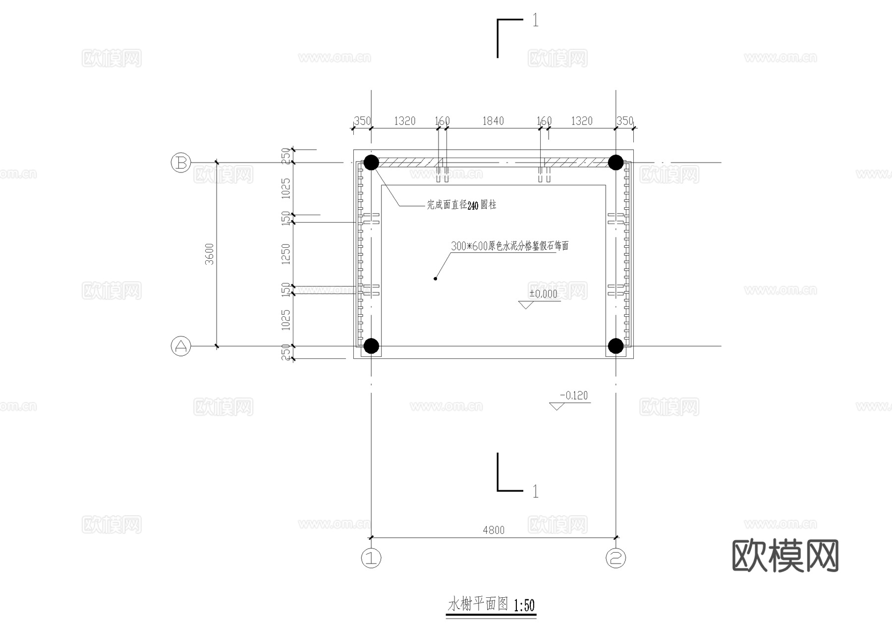水榭 仿古建筑 景观亭 四角亭 凉亭 CAD施工图cad施工图下载（渲染图6）