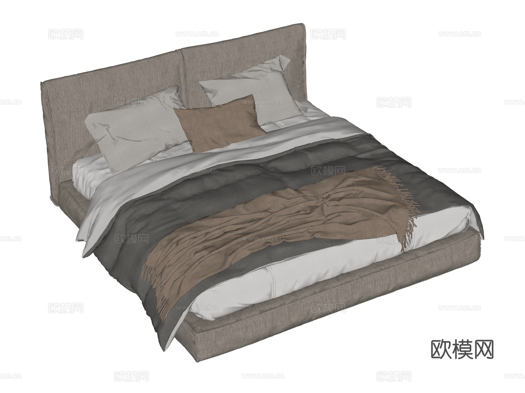 床 双人床 现代床su模型