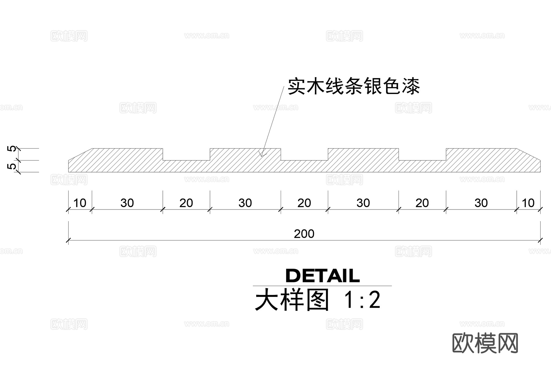 樱桃木实木门节点 门套线 CAD施工图cad施工图