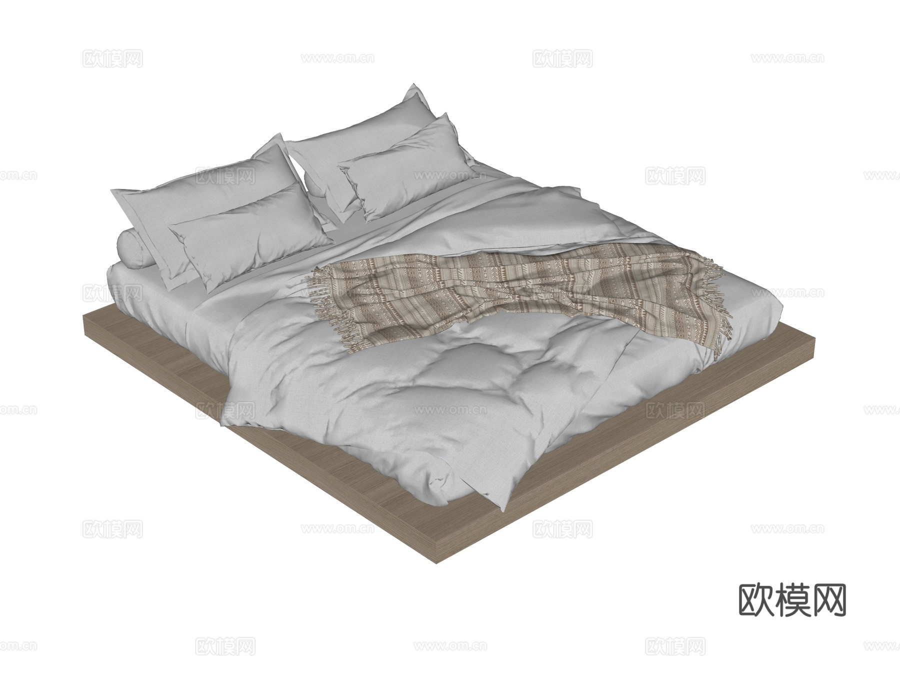 床 双人床su模型