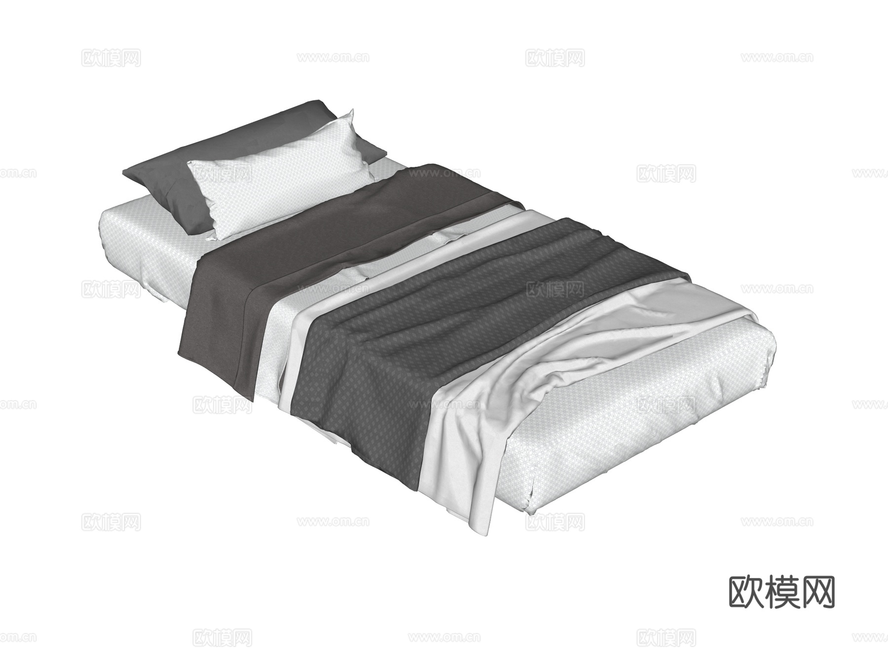 床 单人床su模型