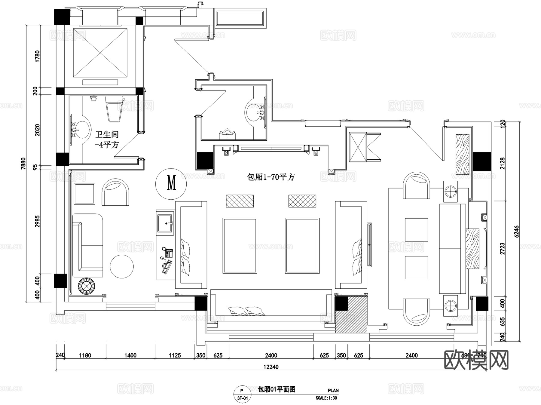 无锡大富豪餐饮娱乐会所室内工装CAD施工图cad施工图