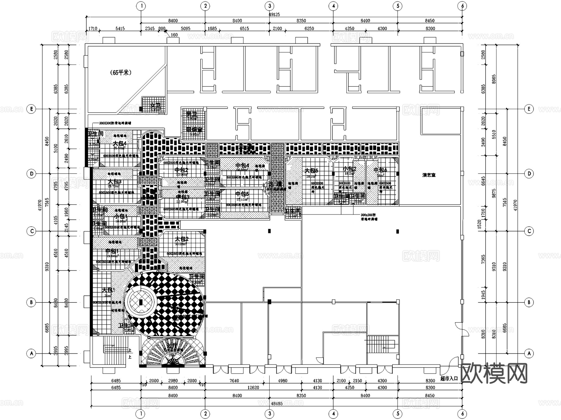 浅渡娱乐会所KTV室内工装CAD施工图cad施工图