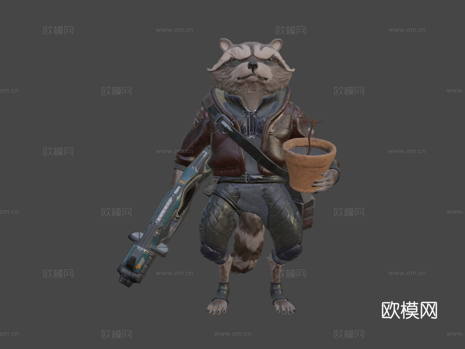 垃圾熊猫3d模型