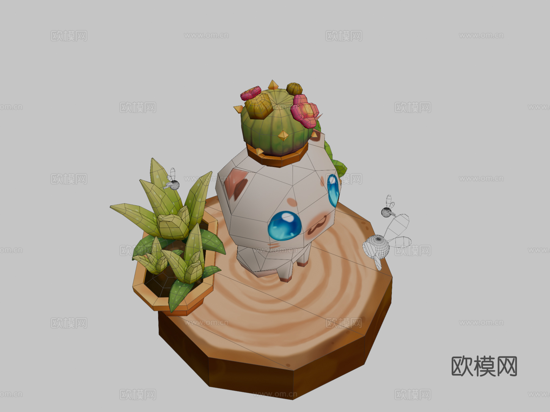 猫与萤火虫3d模型下载（渲染图2）