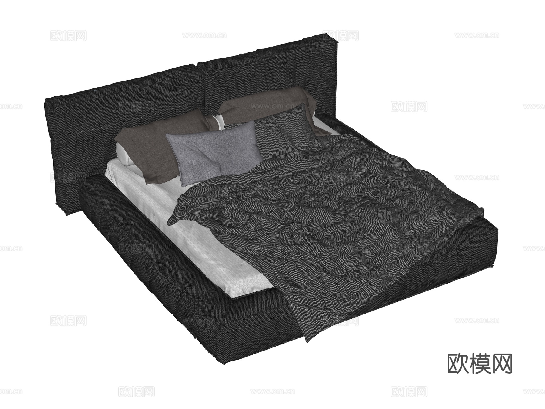 床 双人床 现代床su模型