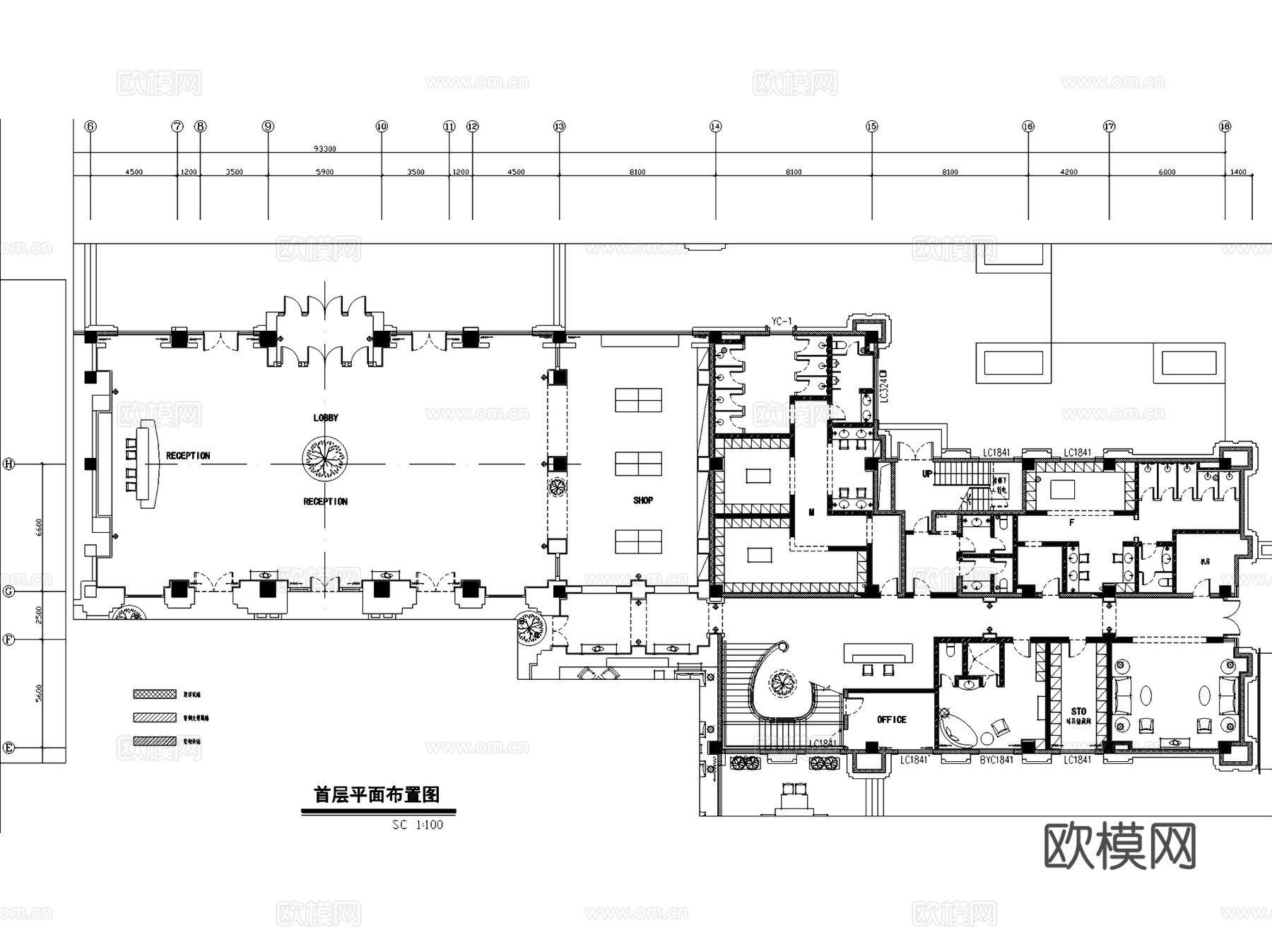 武汉汤逊湖高尔夫球会会所室内工装CAD施工图cad施工图