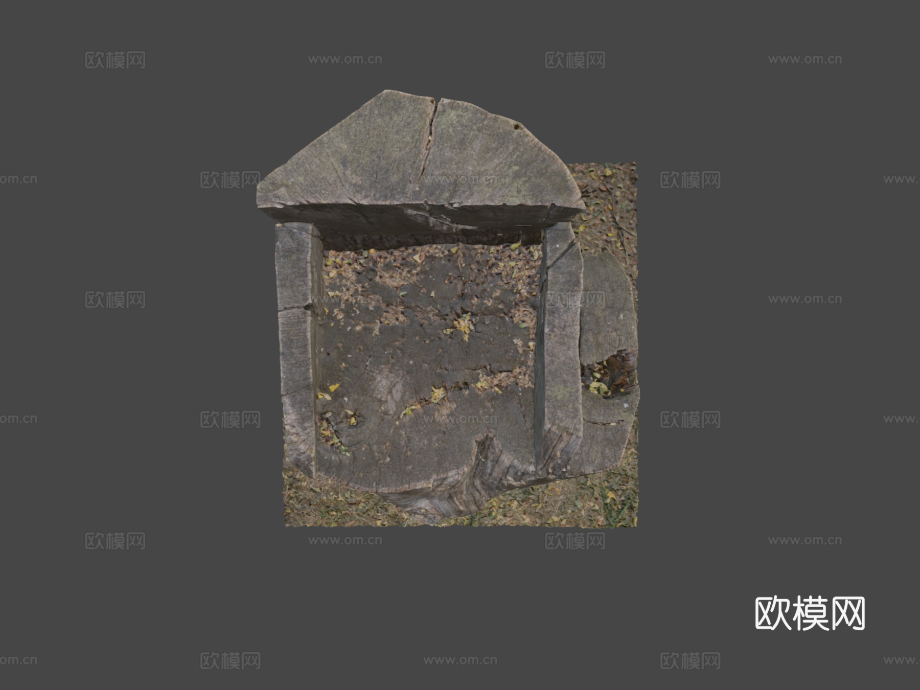 木椅树桩扫描3d模型