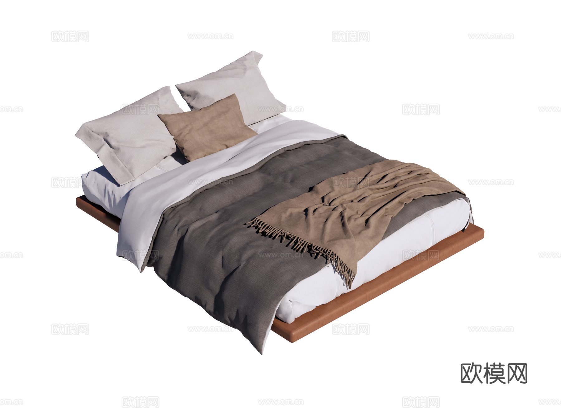 床 双人床su模型下载（渲染图1）