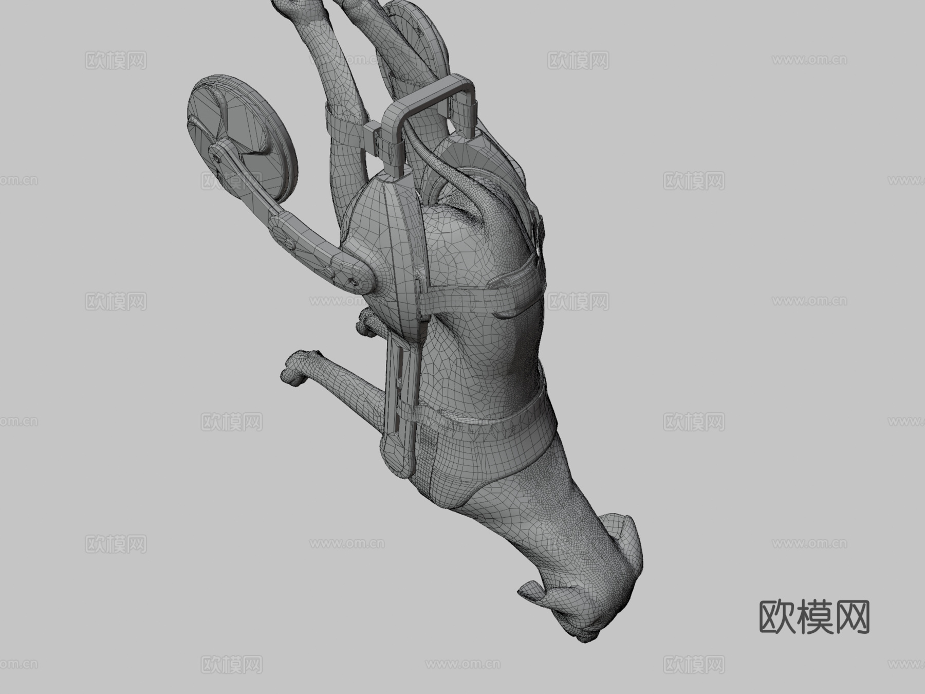 狗狗轮椅3d模型下载（渲染图3）