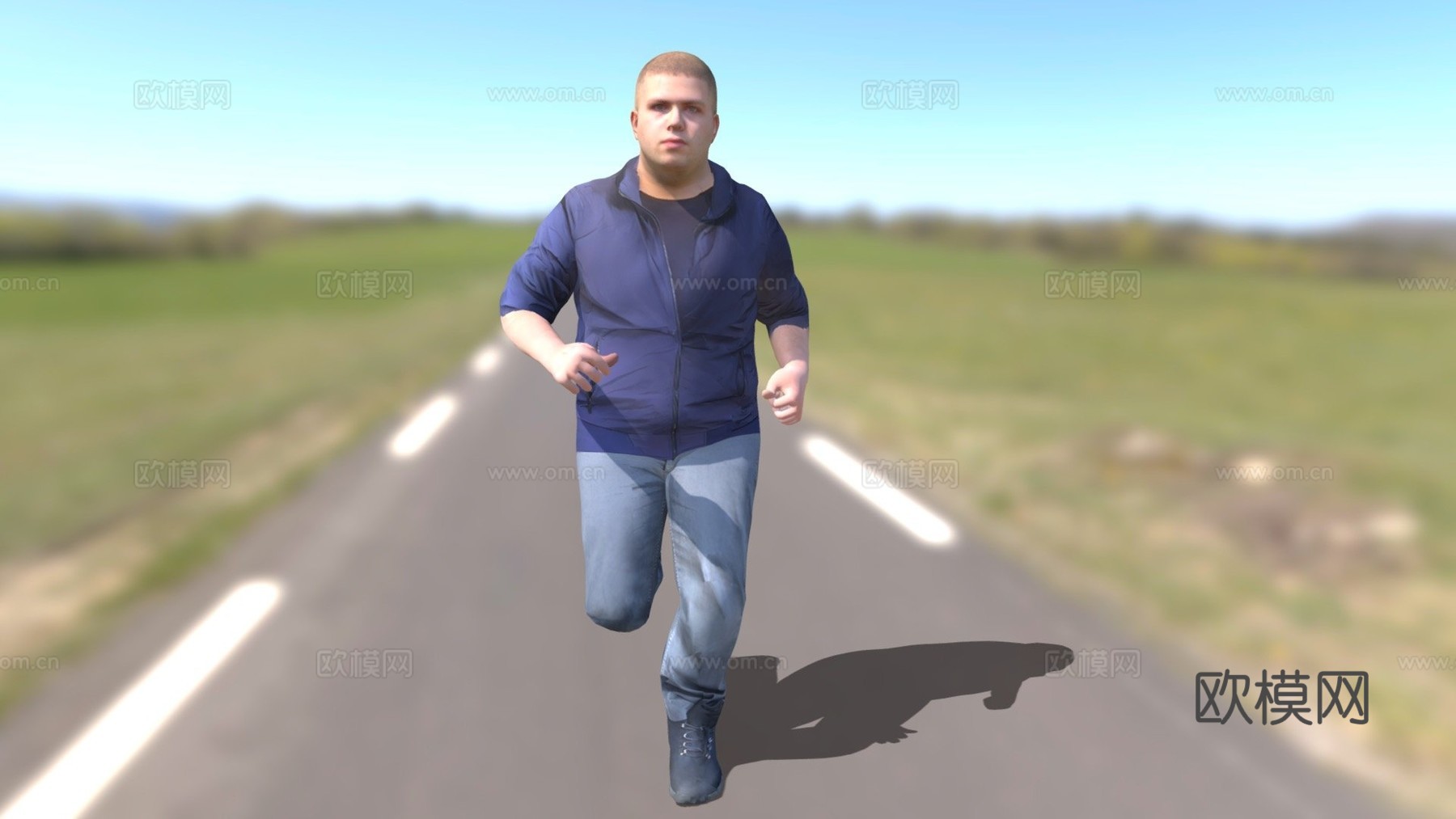 里达西迪本阿里奔跑中3d模型下载（渲染图1）