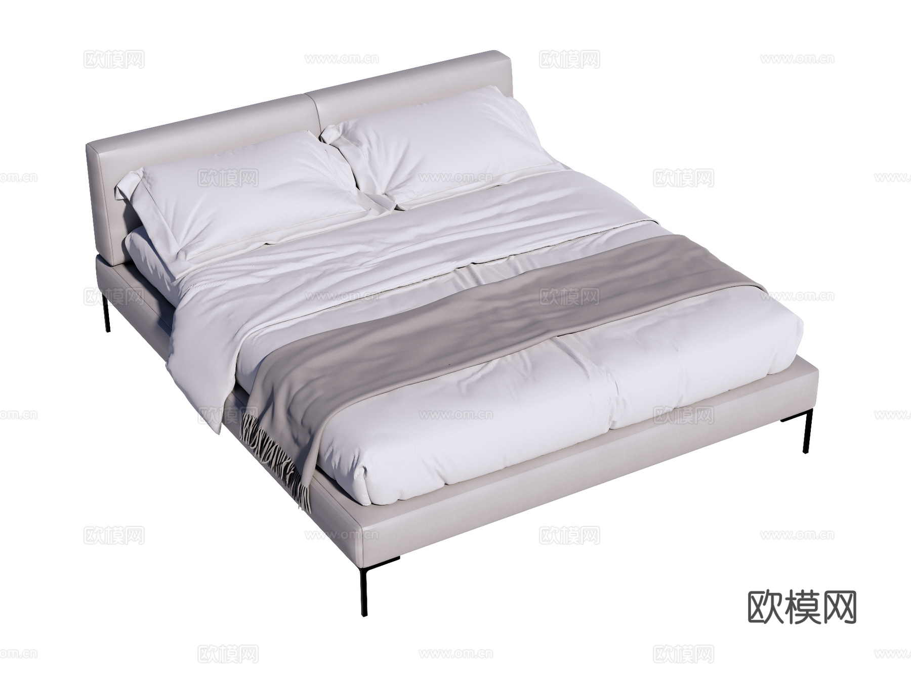 床 双人床 现代床su模型