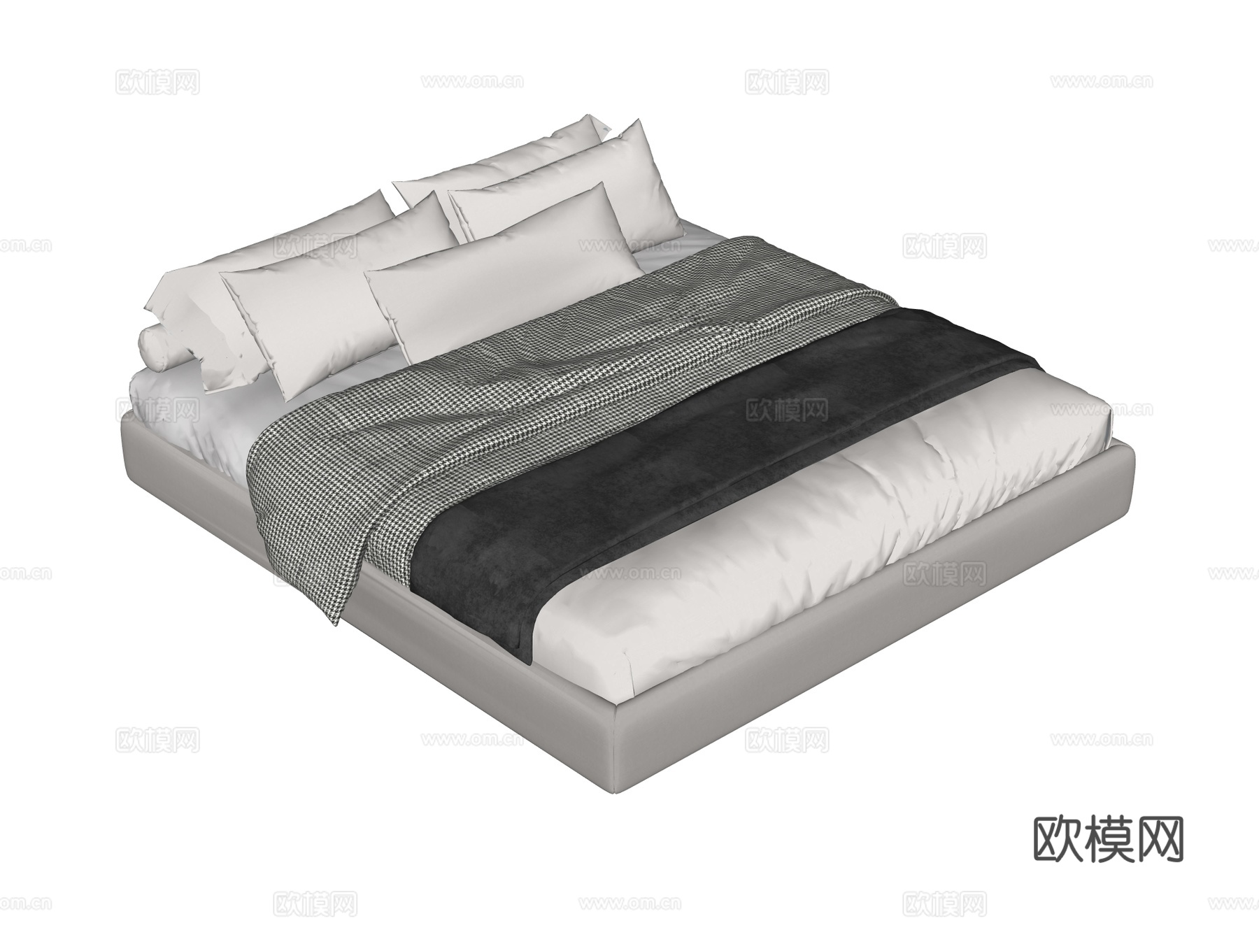 床 双人床su模型