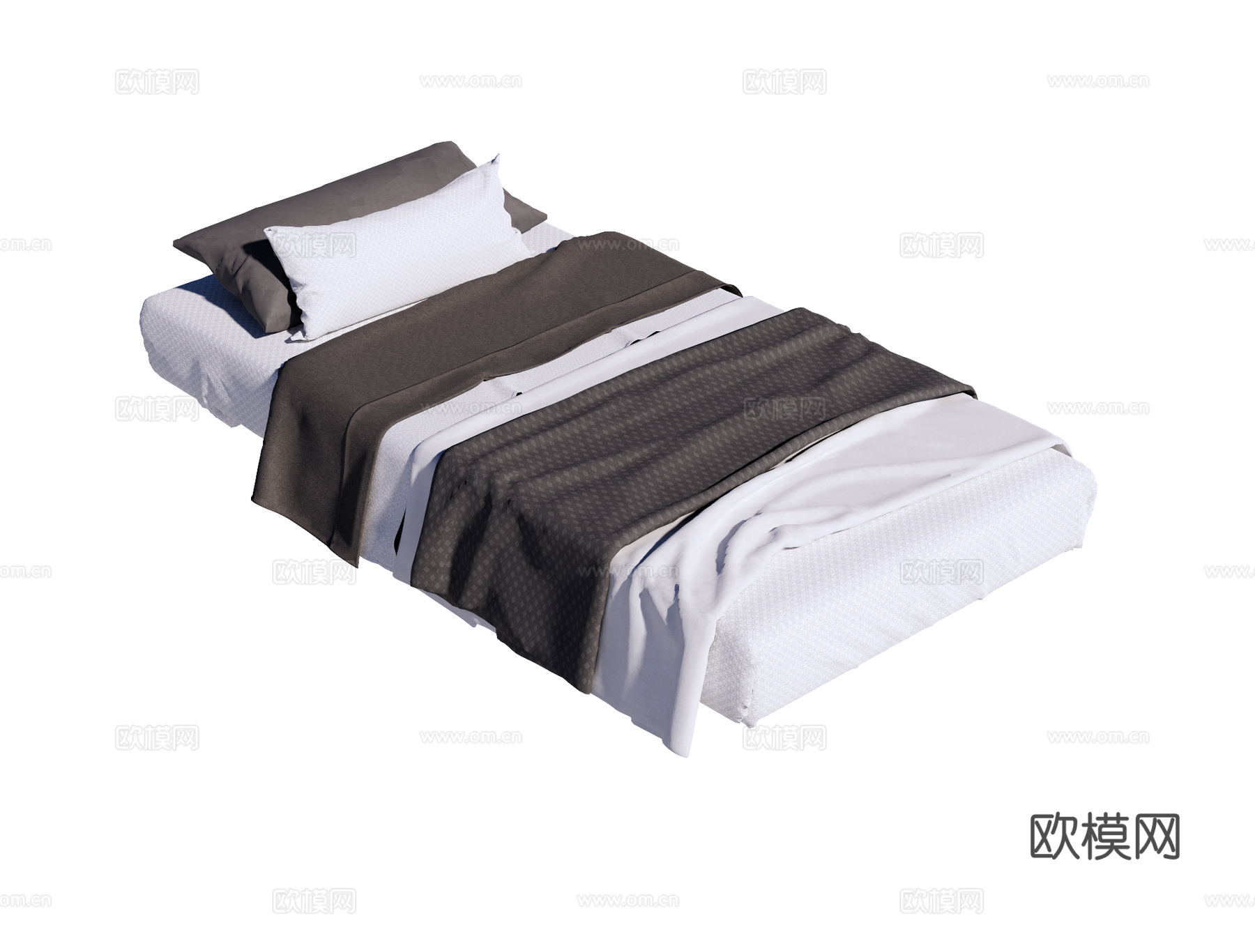 床 单人床su模型