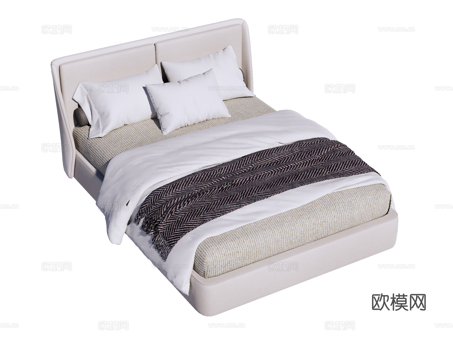 床 双人床 现代床su模型