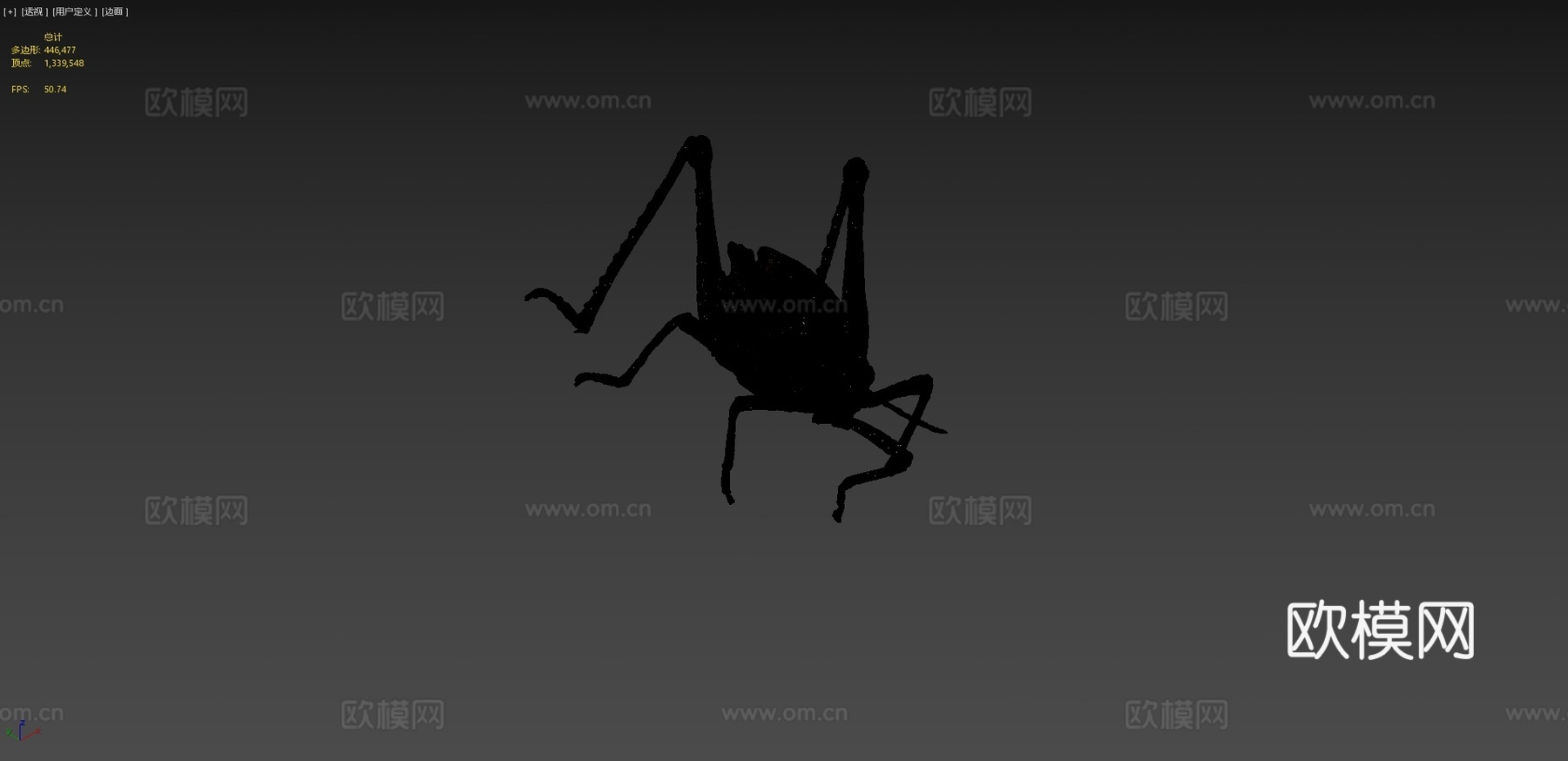 东方笨蝗3d模型下载（渲染图4）