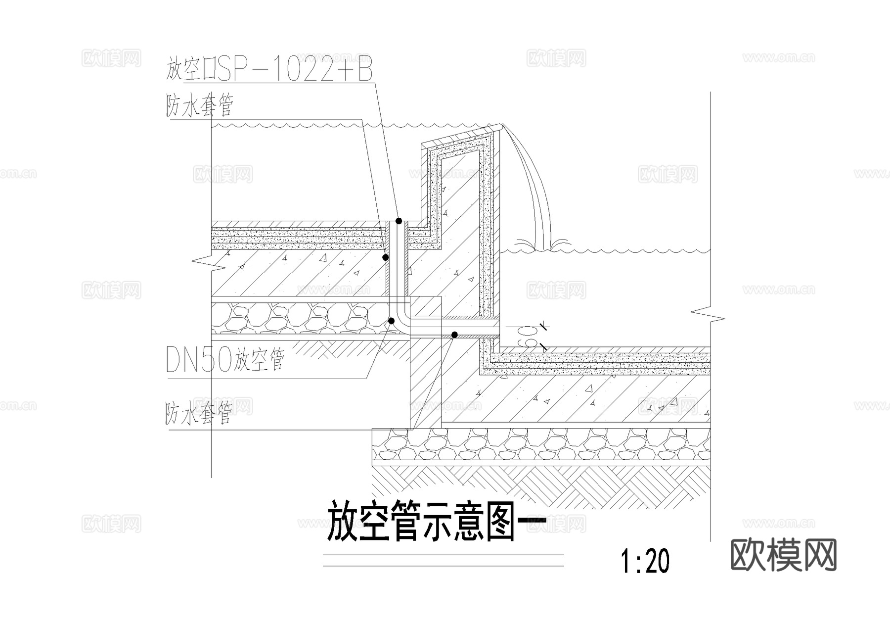 泵坑放空管取水器布水口布水槽地漏溢水口补水口控制阀门井喷灌cad施工图
