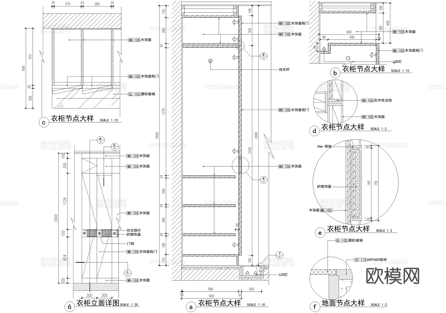 更衣室 淋浴房 洗手台节点 马桶化妆台衣柜 卫生间节点CADcad施工图下载（渲染图5）