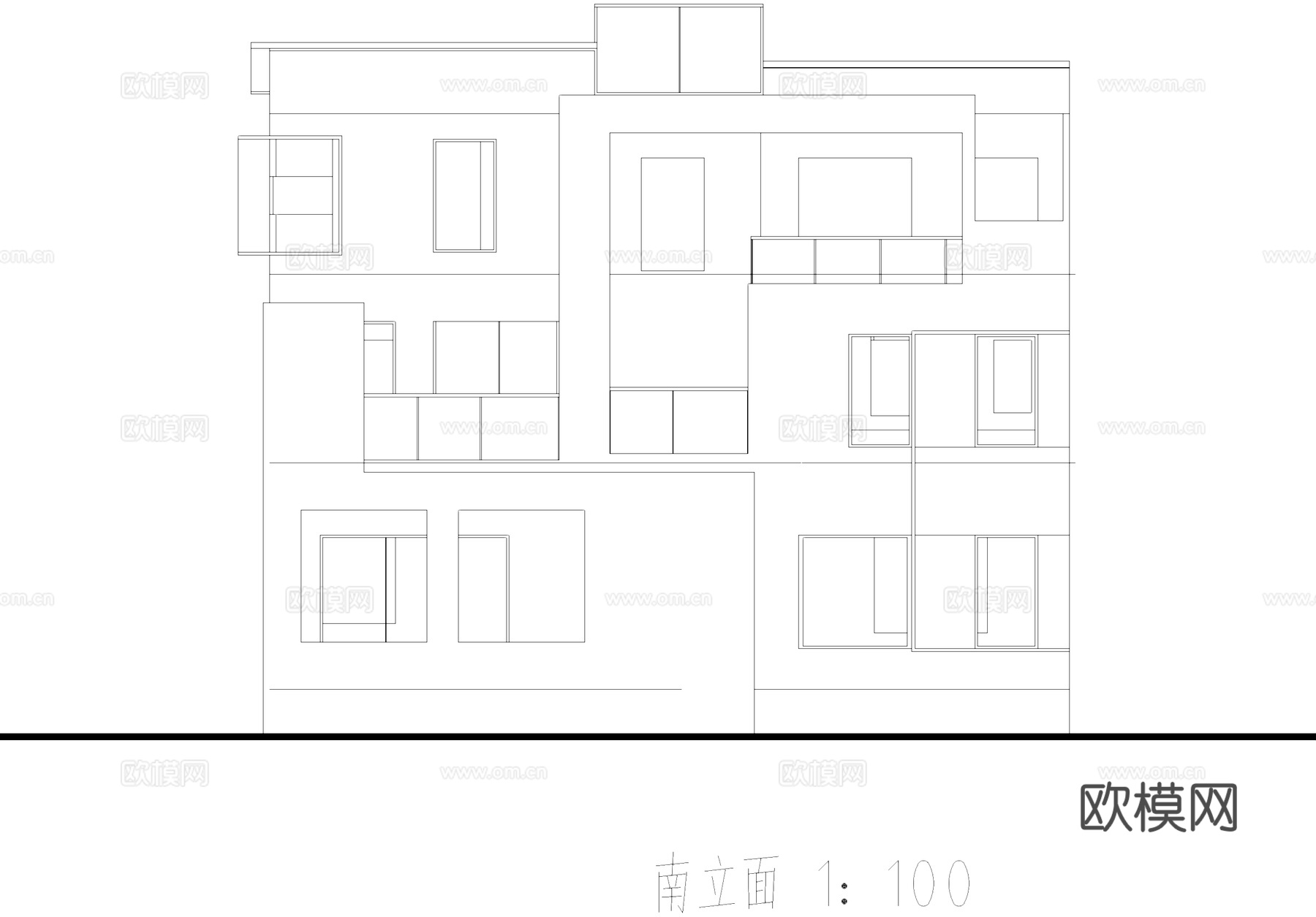 三层别墅带地下室建筑CAD施工图cad施工图