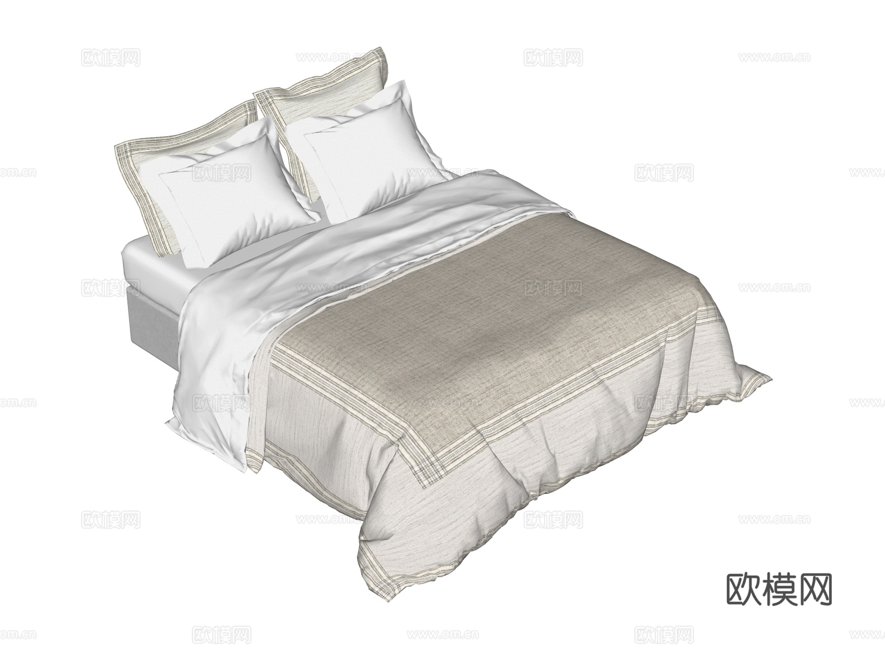 床 双人床su模型