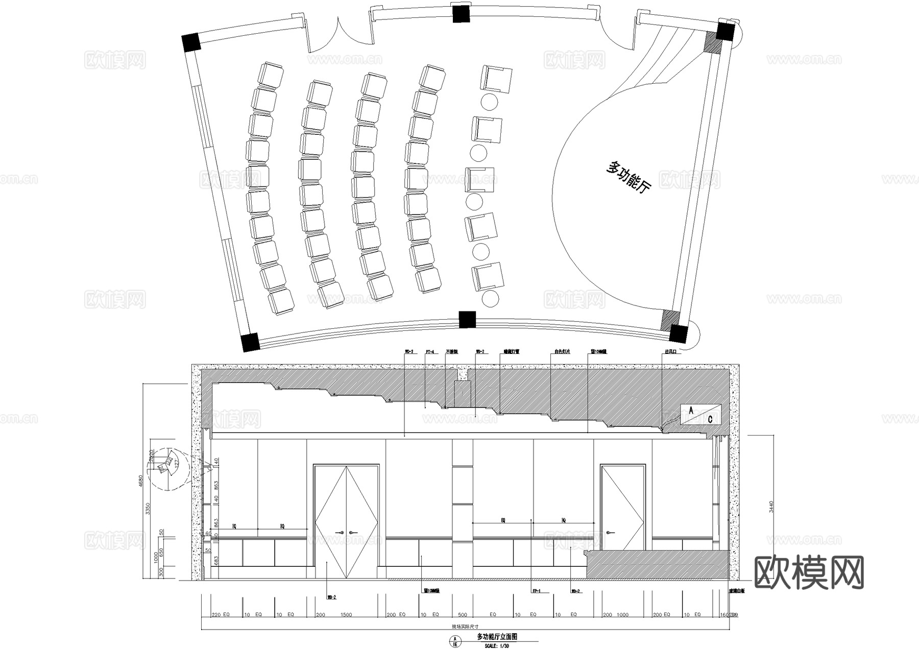 私人会所平面图 棋牌室 KTV包厢 台球室乒乓球室 CADcad施工图