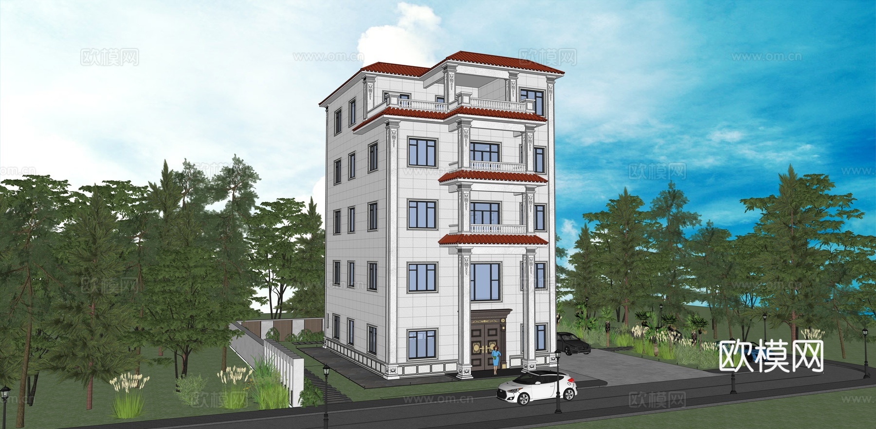 欧式别墅模型su模型