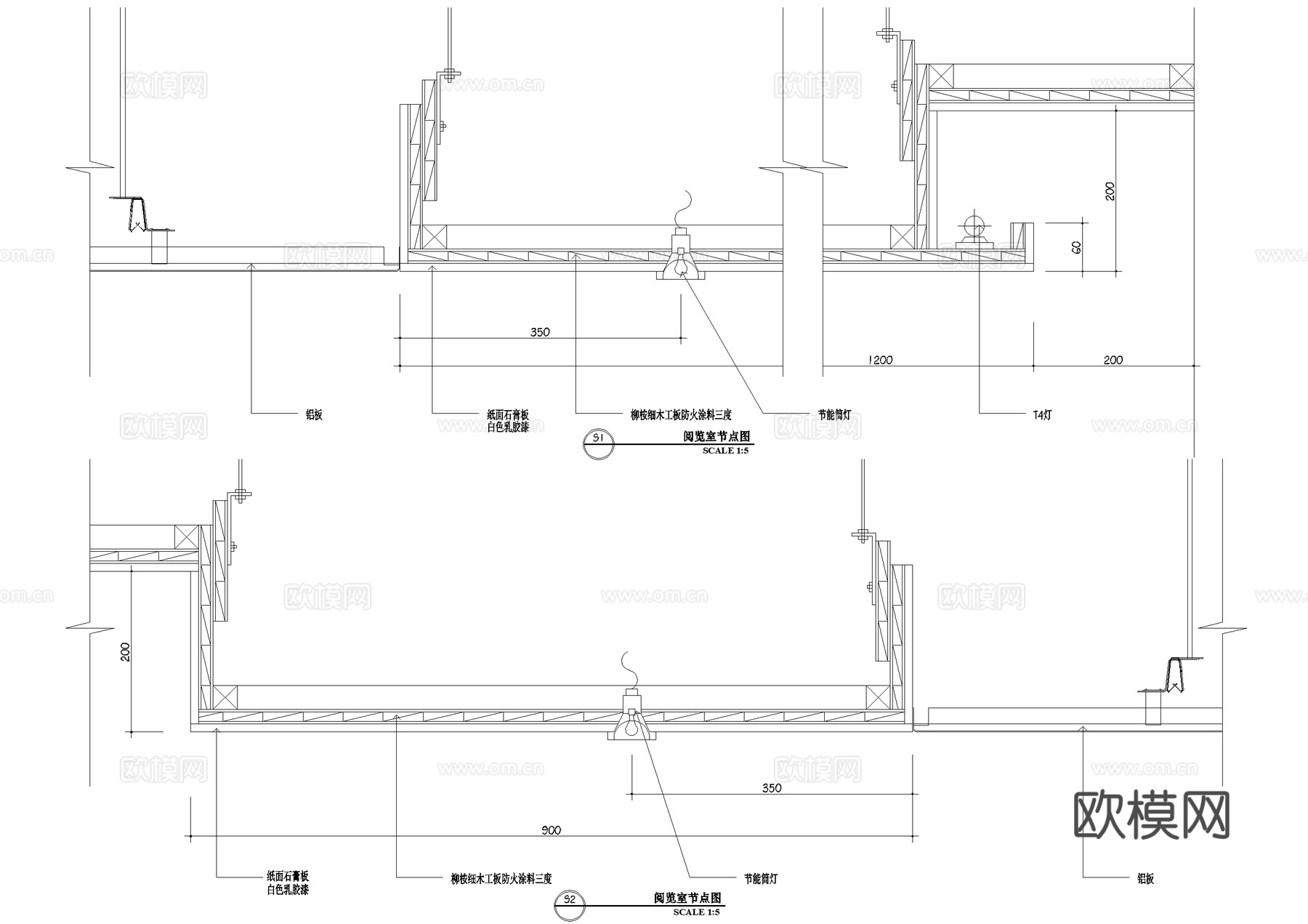 电子阅档室图书室CAD施工图cad施工图下载（渲染图4）