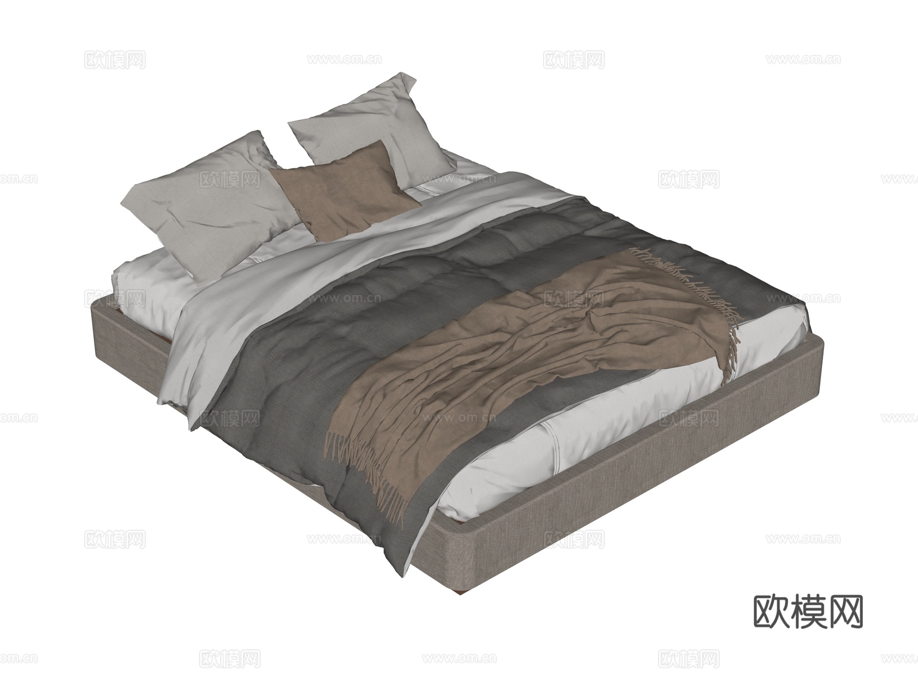 床 双人床su模型