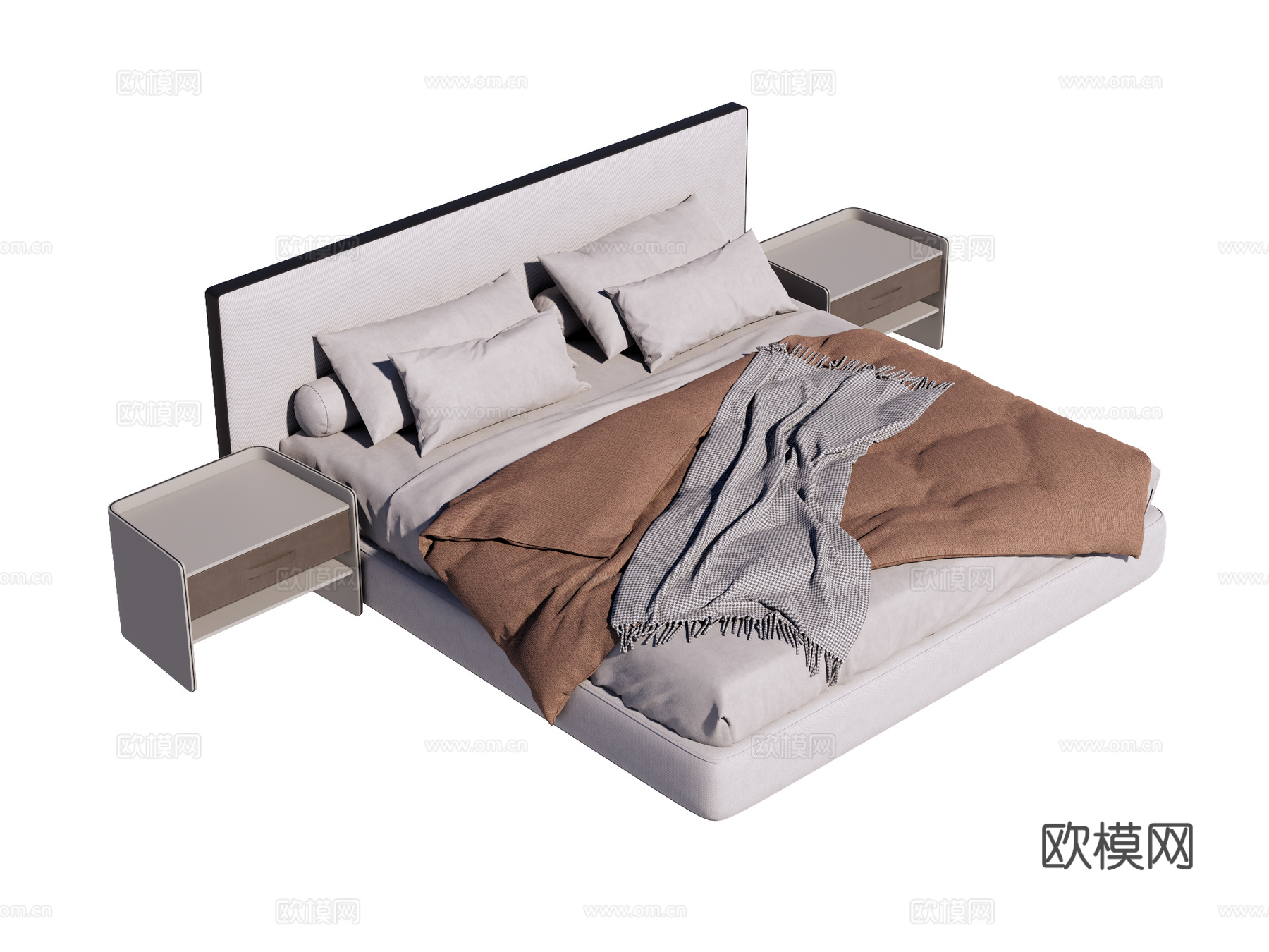 床 双人床 现代床su模型