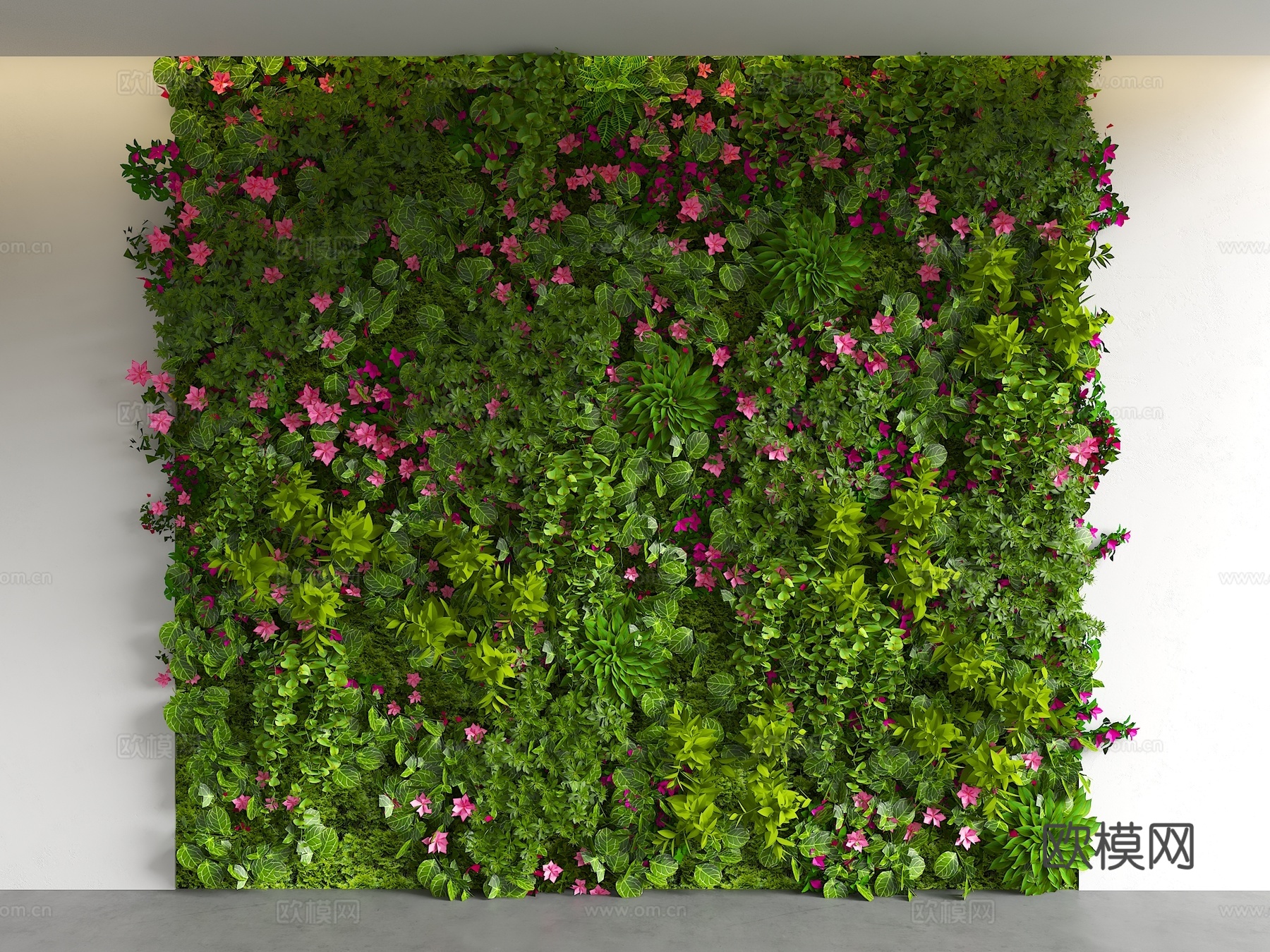 植物墙 植物背景墙 植物装饰墙 绿植墙 垂挂植物 绿植 室内su模型