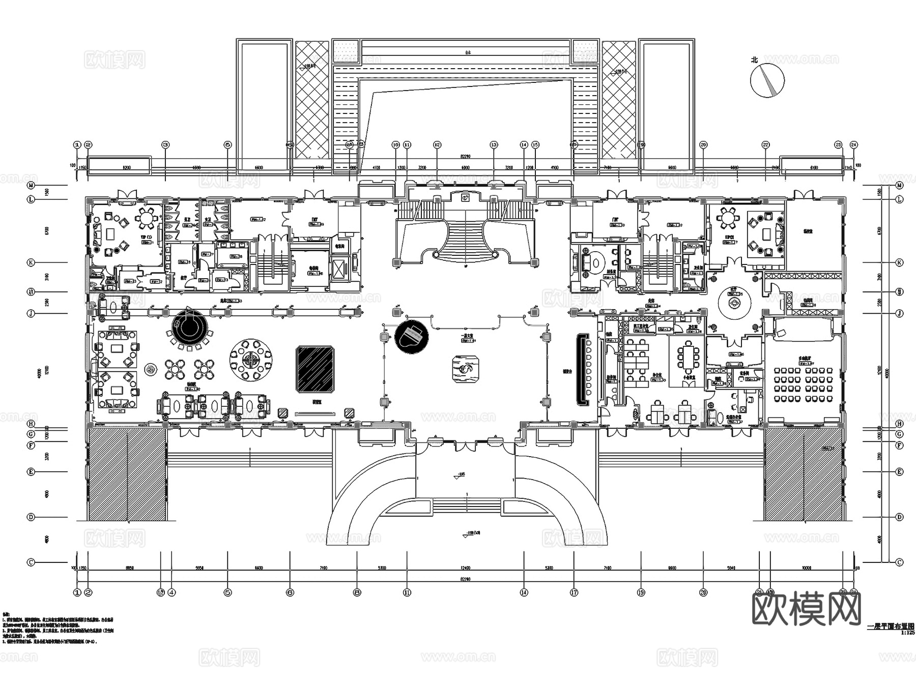 金地常州天际会所一层室内工装CAD施工图cad施工图