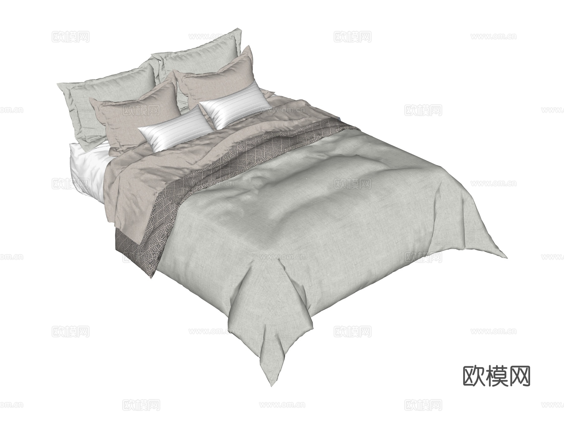 床 双人床su模型