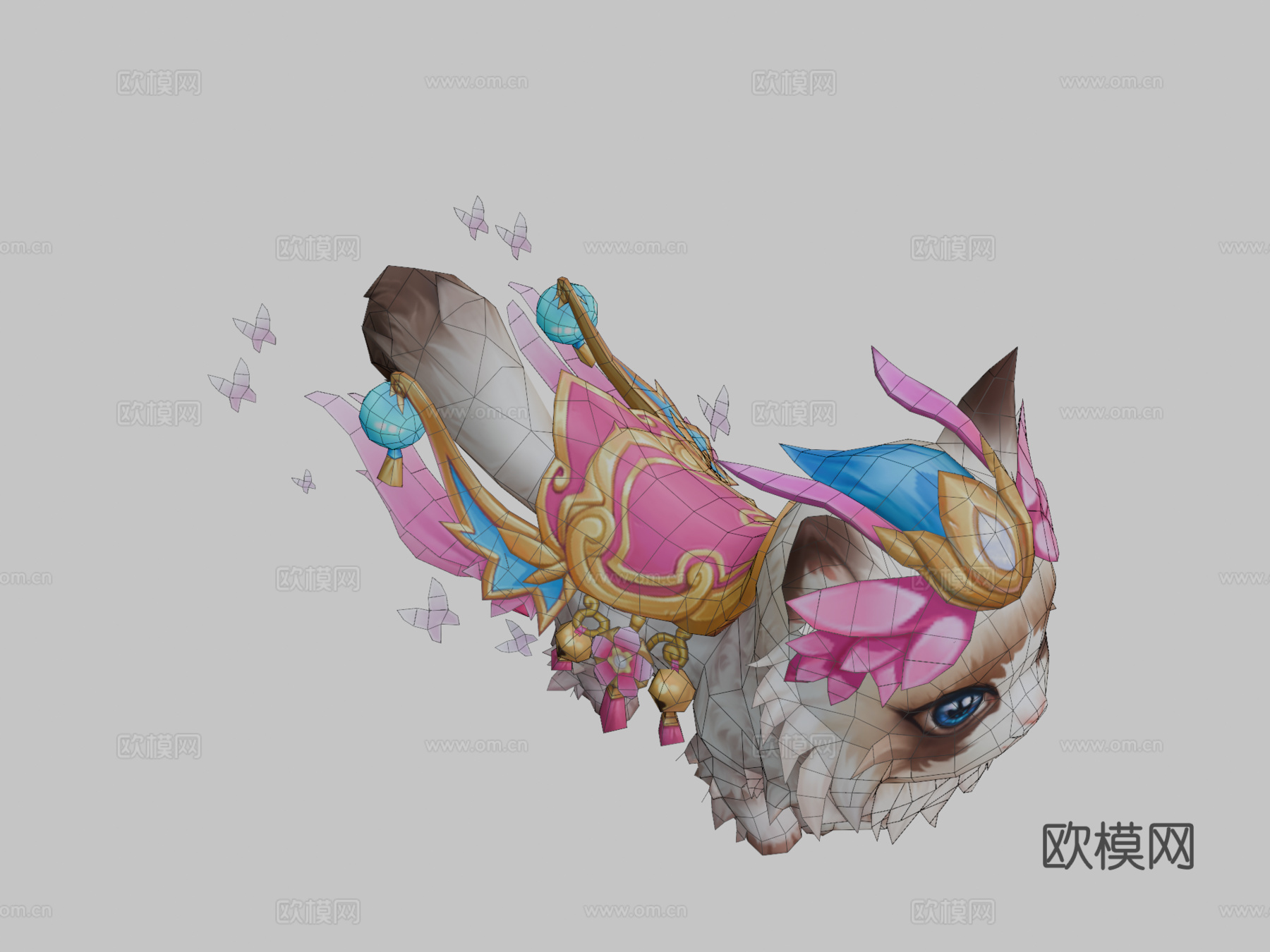 可爱猫坐骑3d模型