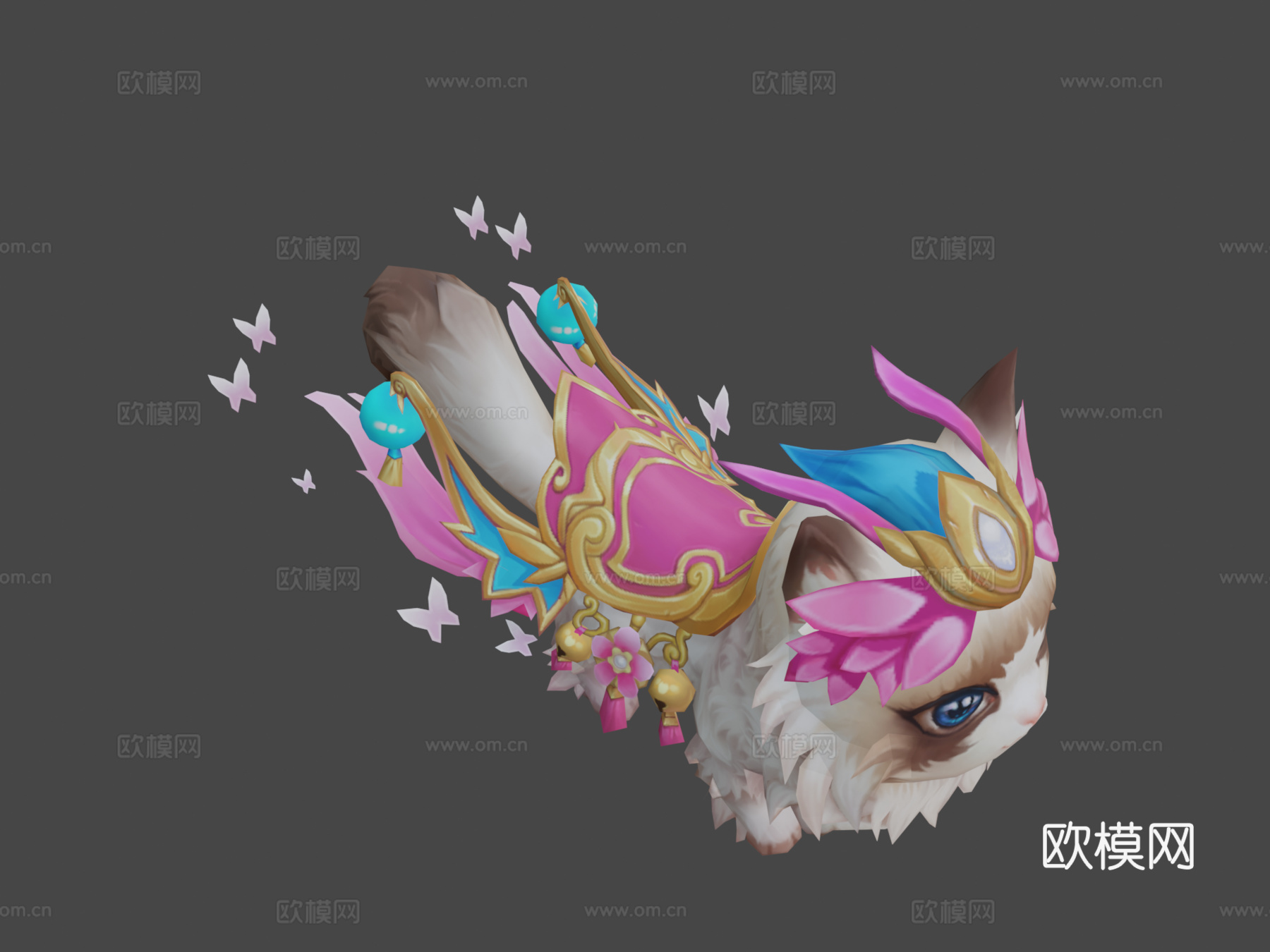 可爱猫坐骑3d模型