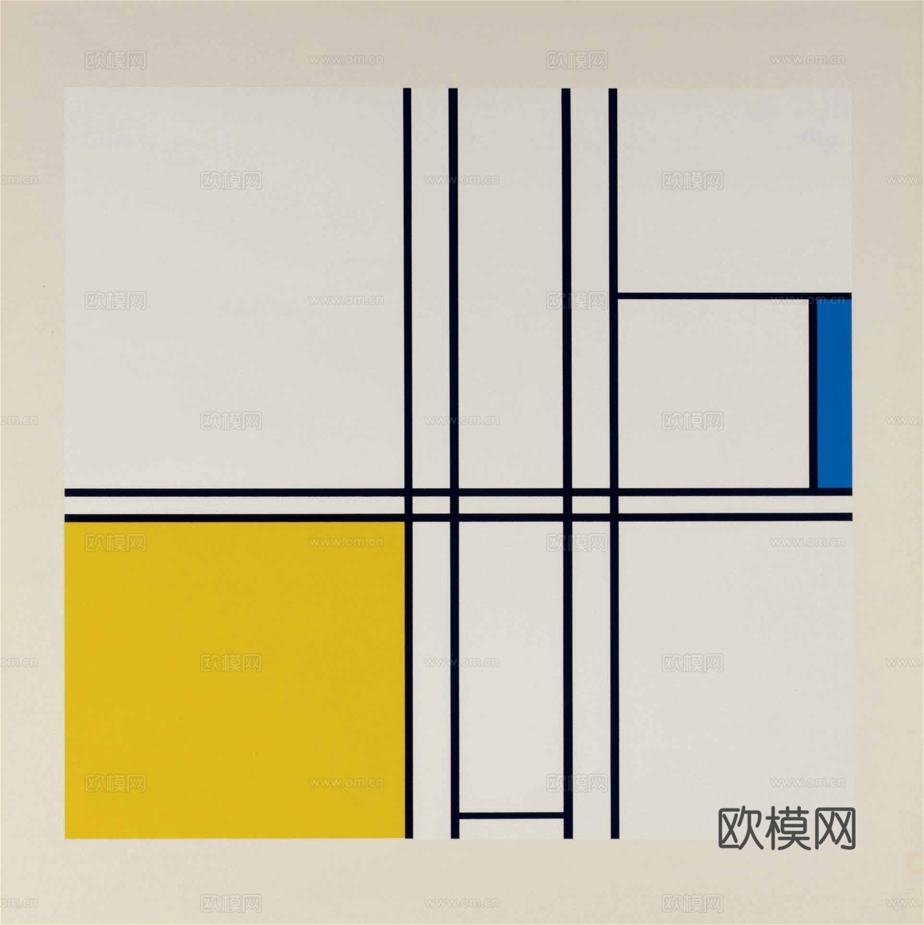 蒙德里安抽象画，风格派抽象画，装饰画72