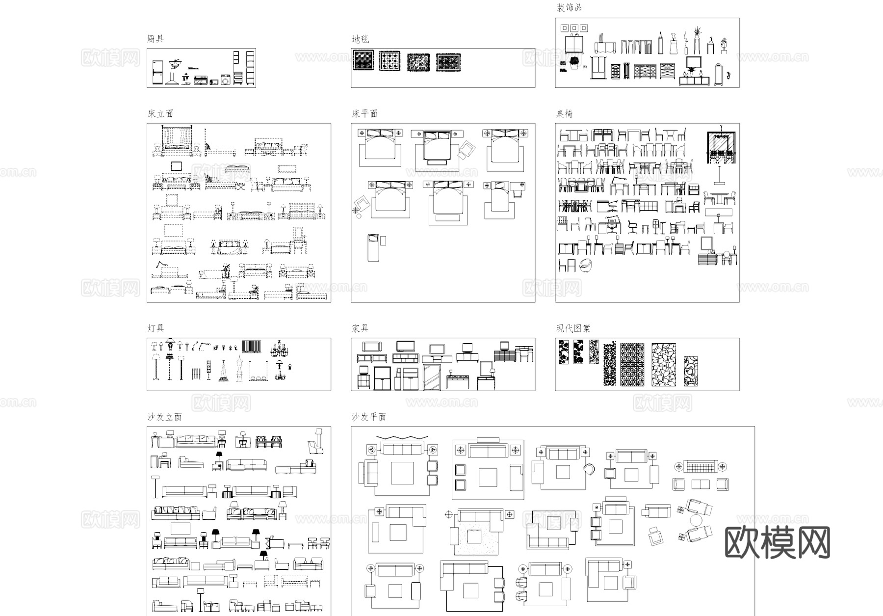 室内家具CAD图库cad施工图