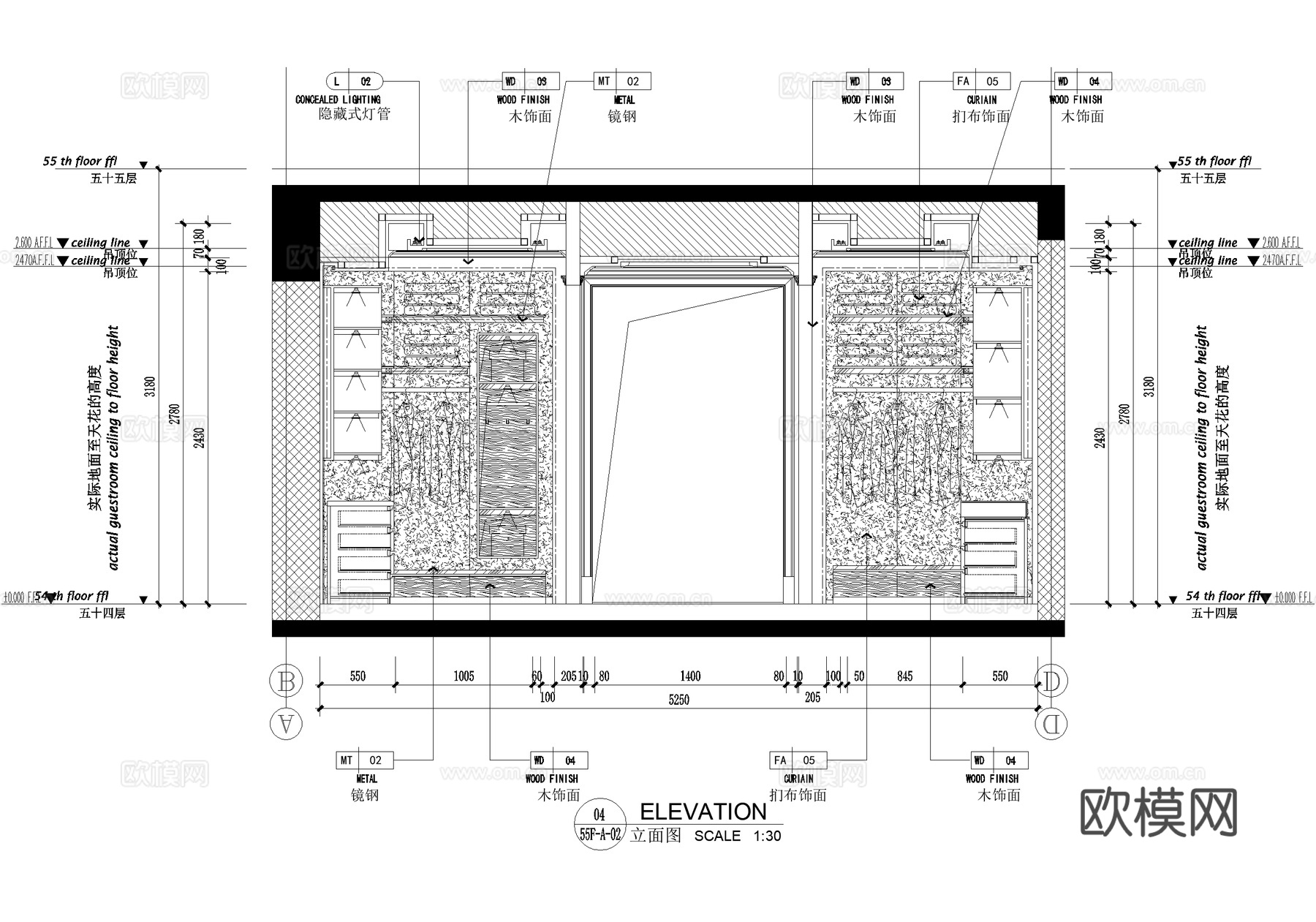 室内家装衣帽间 CAD施工图cad施工图