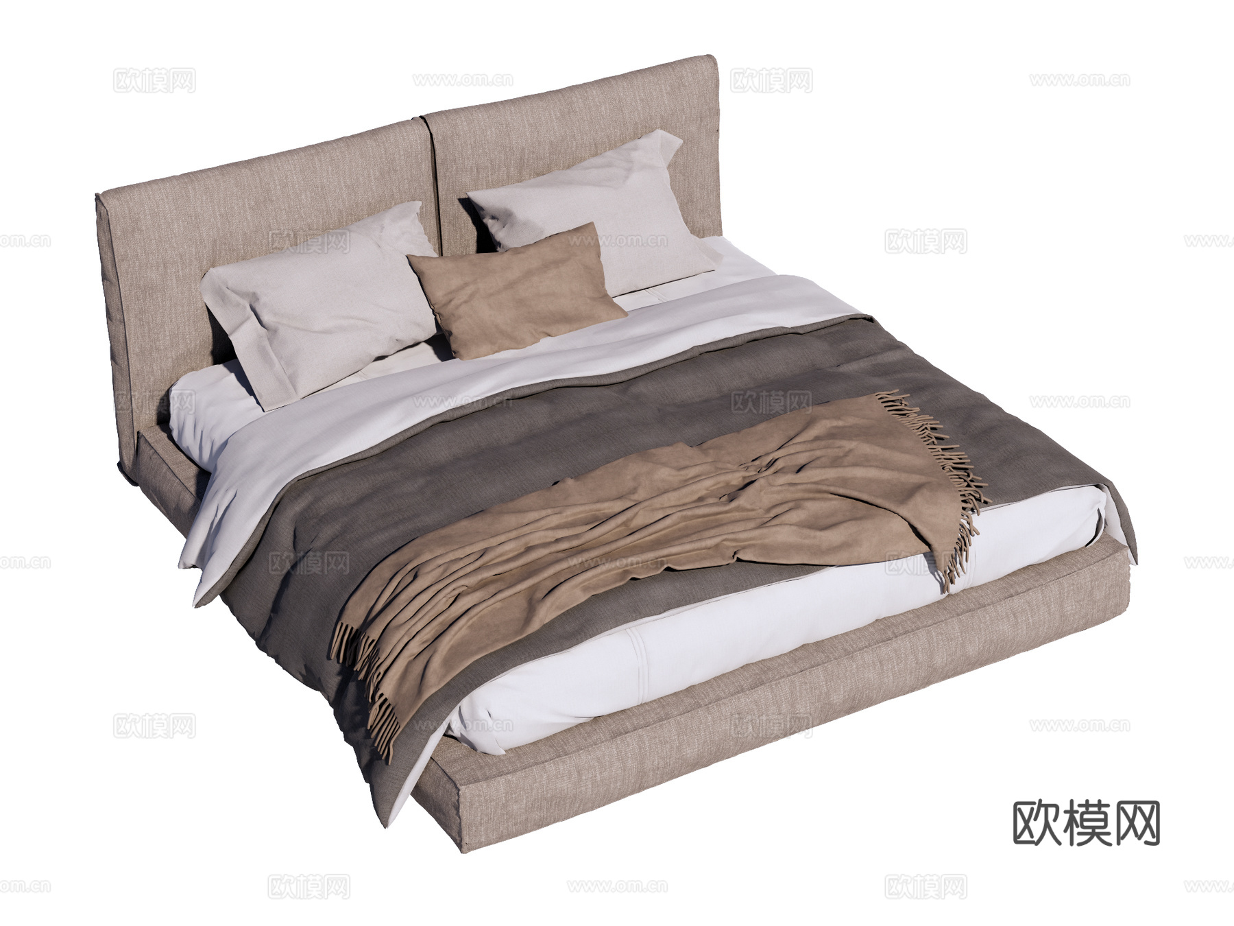 床 双人床 现代床su模型