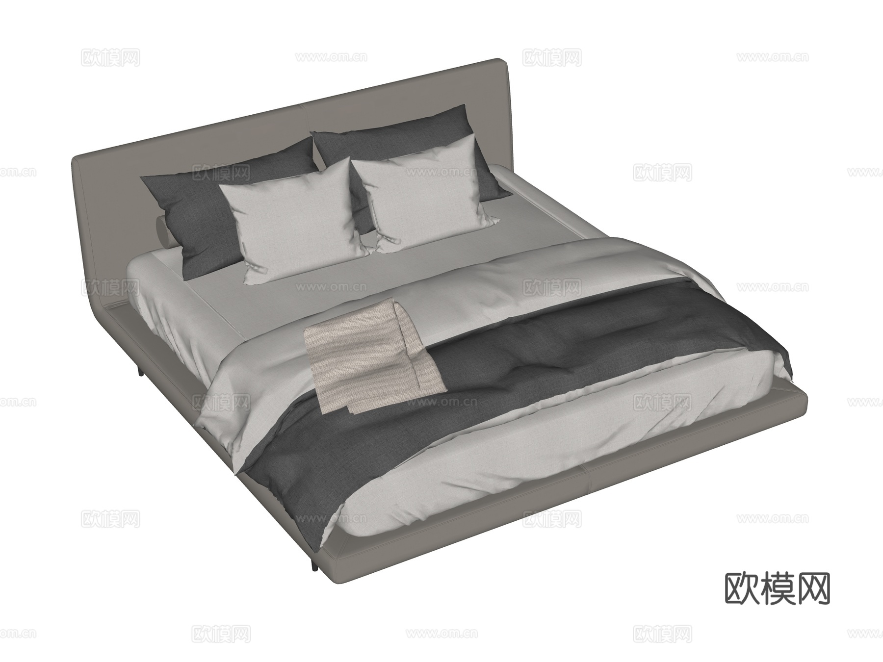 床 双人床 现代床su模型