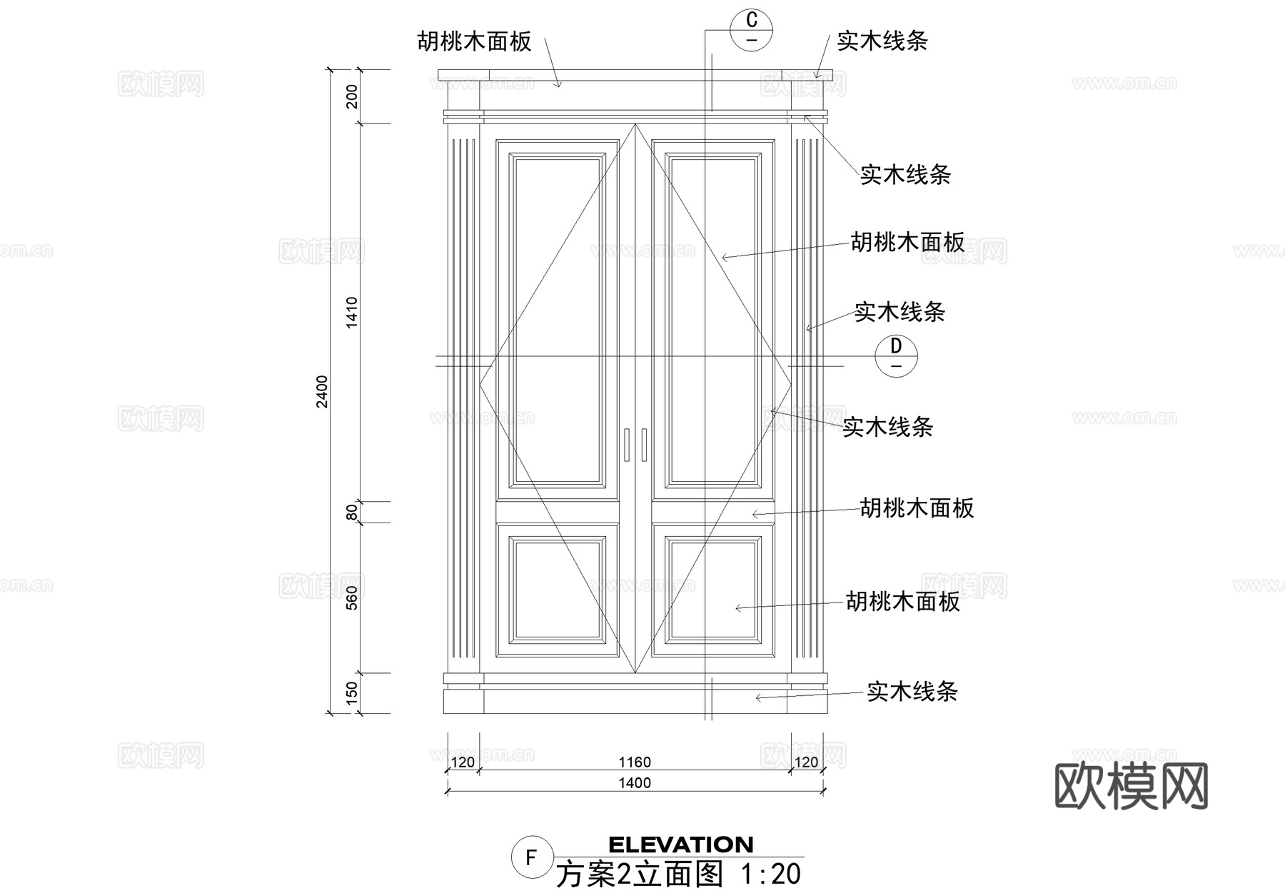 衣柜 储物柜 置物柜 CAD施工图cad施工图下载（渲染图3）