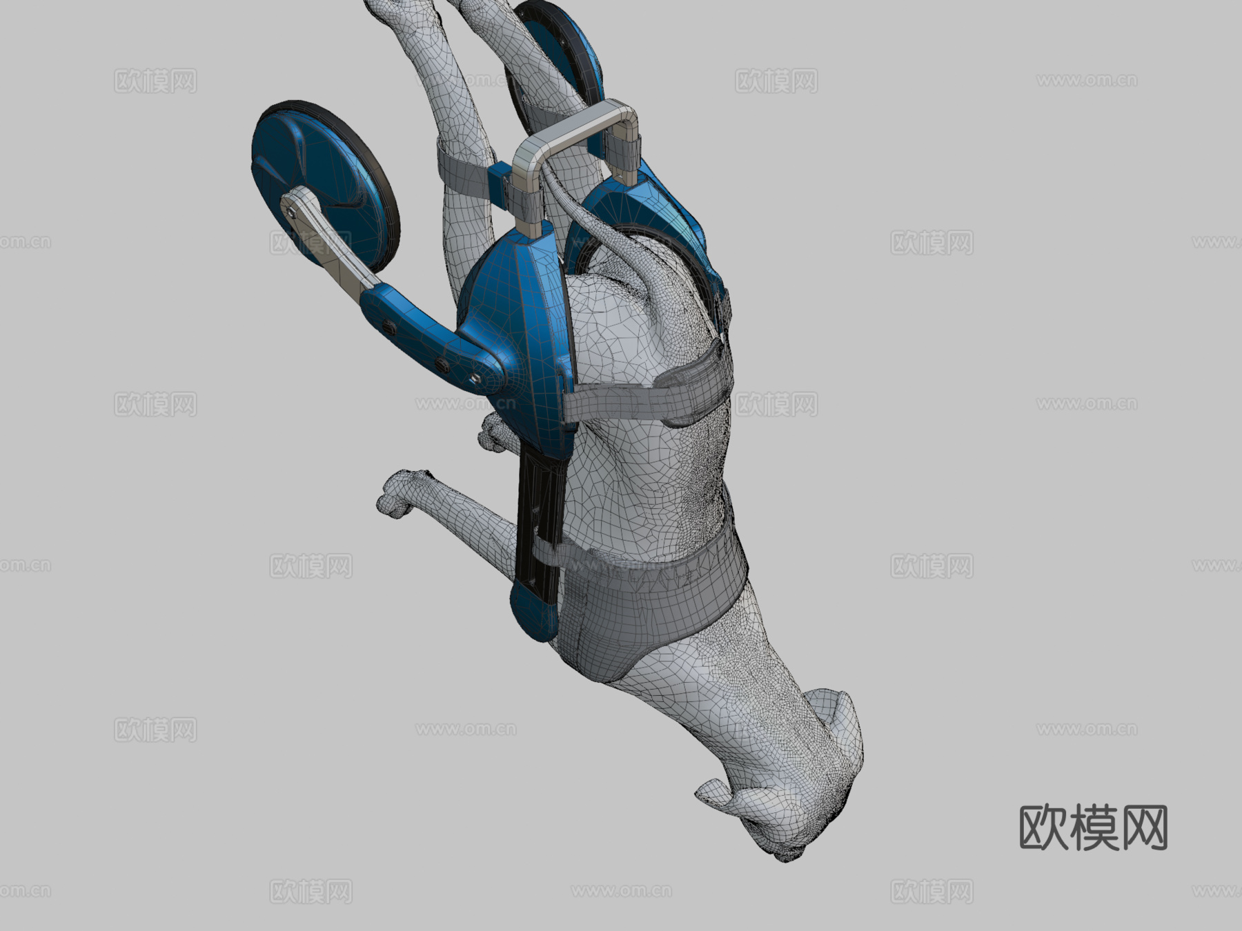 狗狗轮椅3d模型下载（渲染图2）