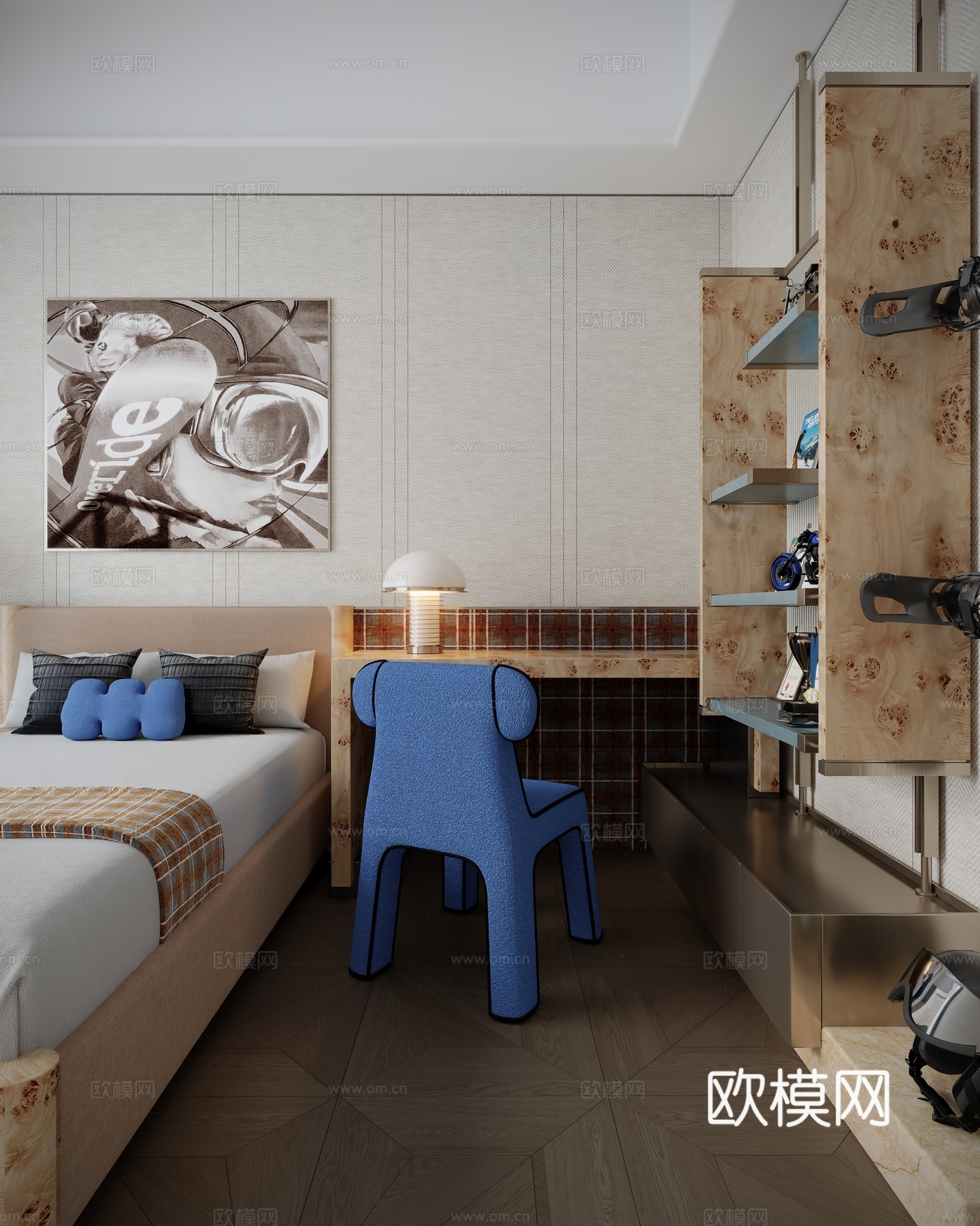 儿童卧室样板su模型