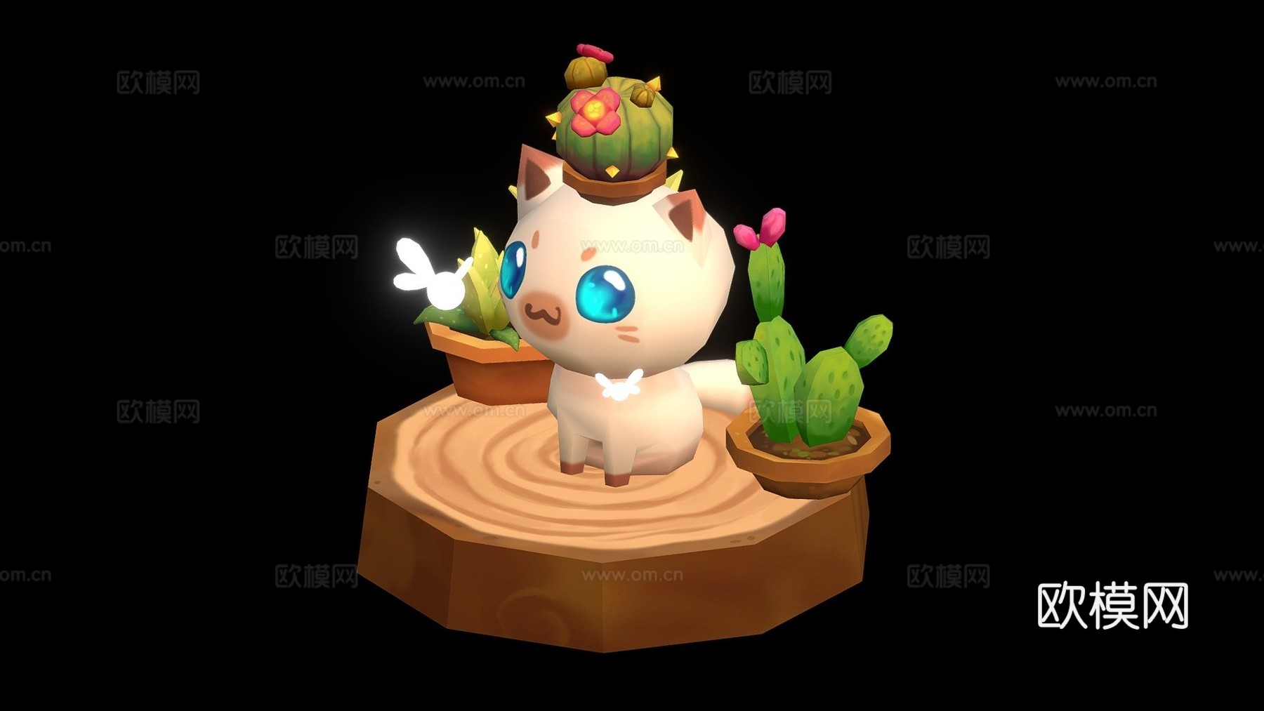 猫与萤火虫3d模型下载（渲染图1）