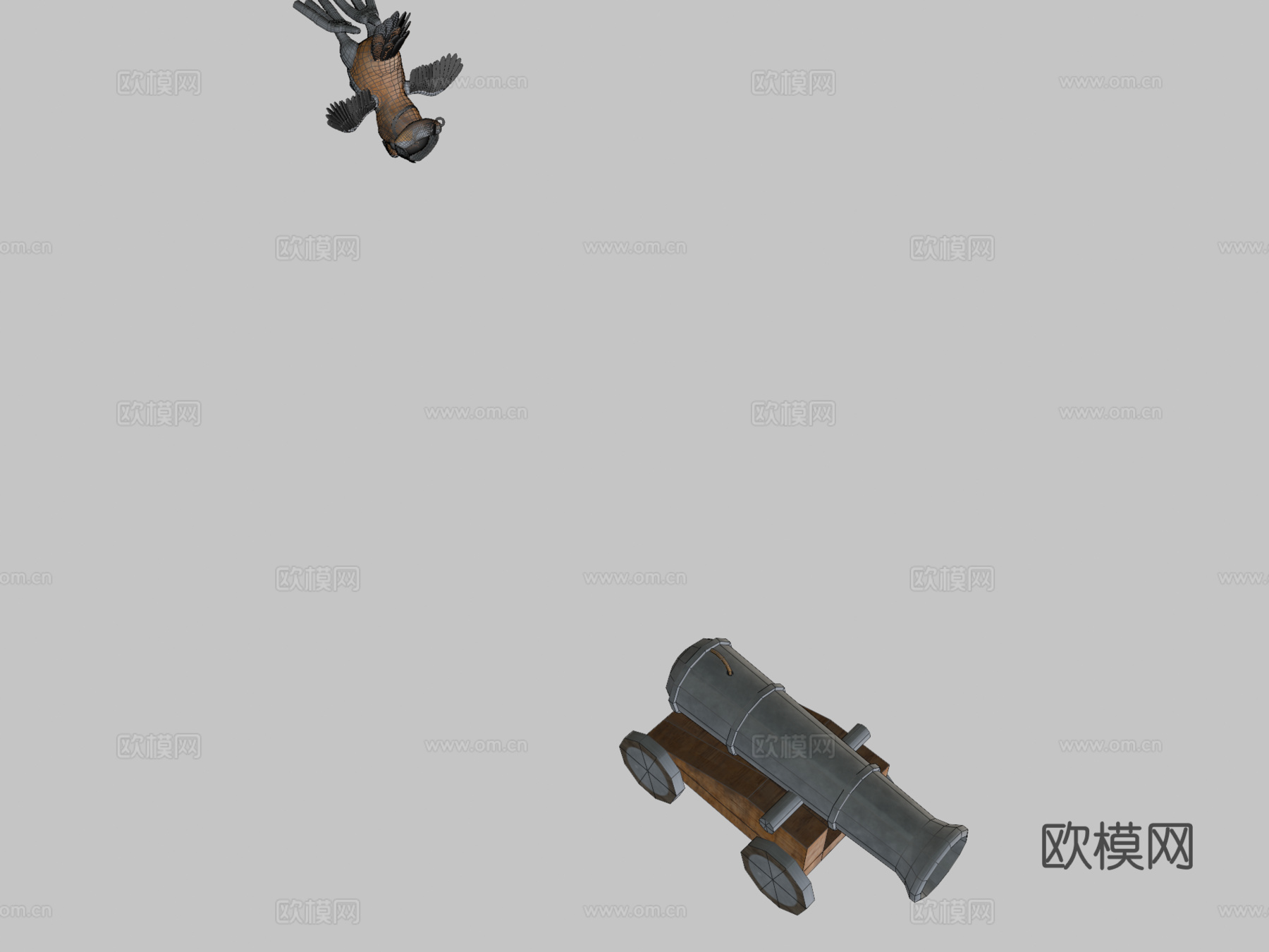 海盗鹦鹉3d模型下载（渲染图2）